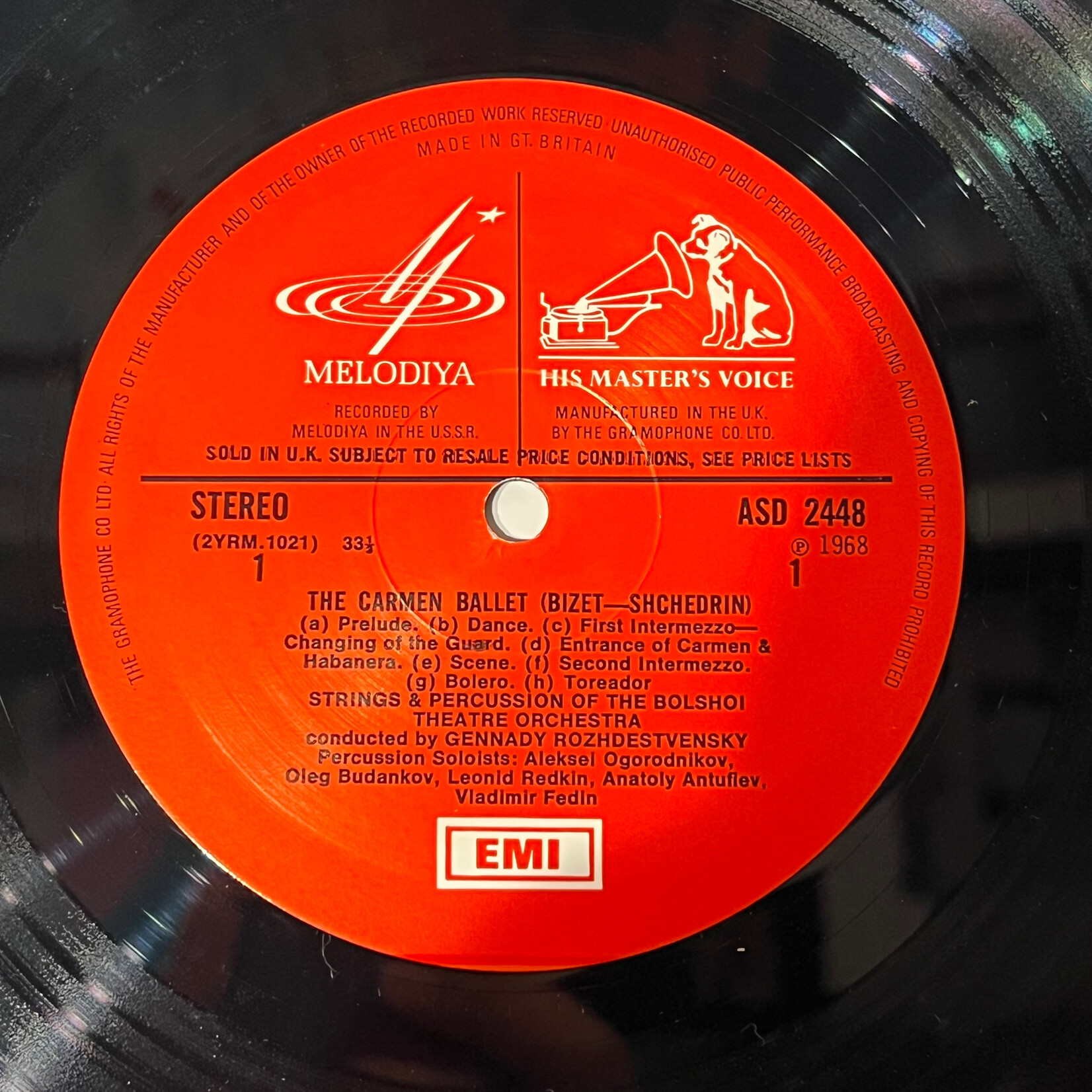 [Kollectible Vinyl] Bizet - Shchedrin: The Carmen Ballet (1969, UK, Bolshoi  Ballet Recording, VG+) [MELODIYA]