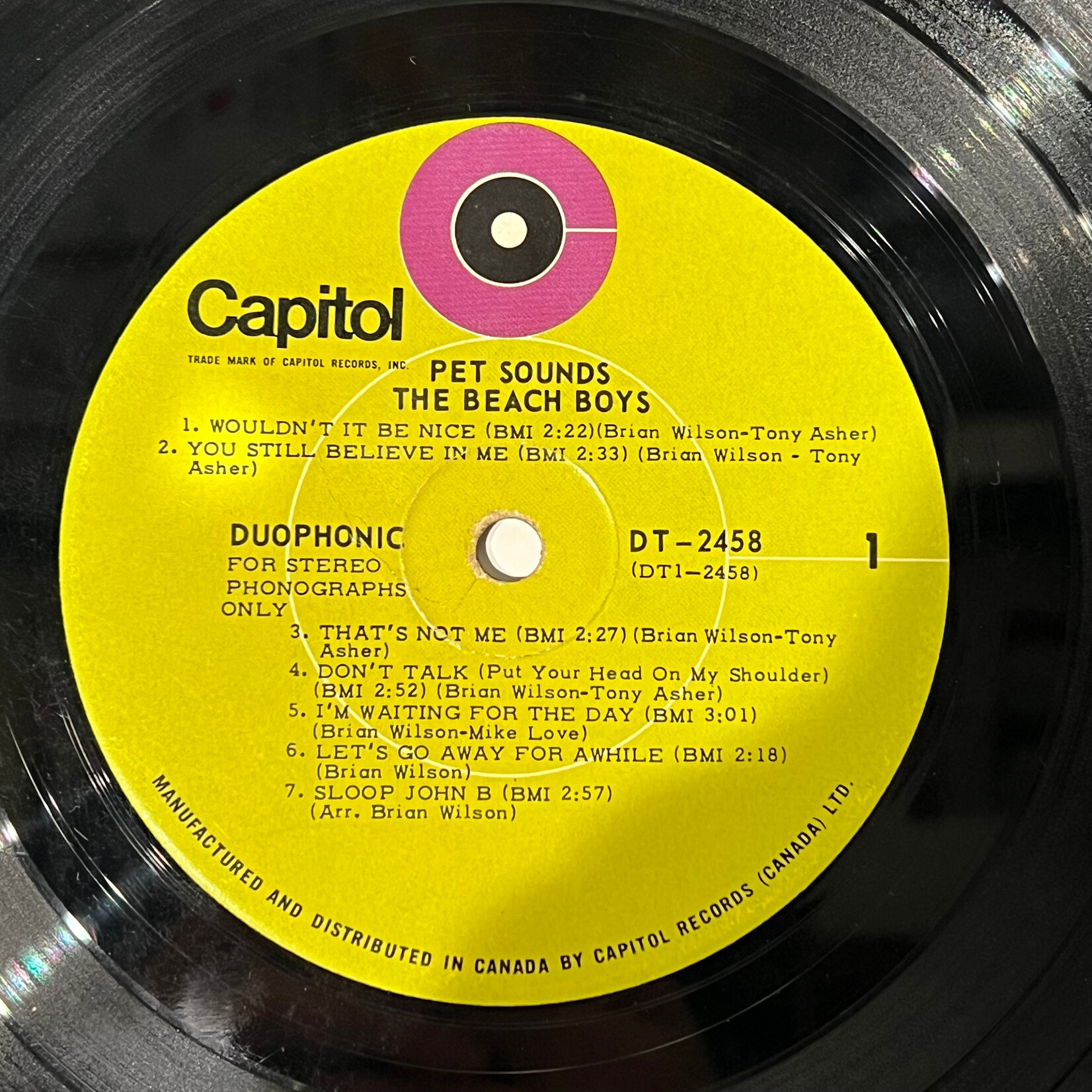 [Kollectible Vinyl] Beach Boys: Pet Sounds (1969, Canada, Green Capitol, Stereo, G+) [CAPITOL]