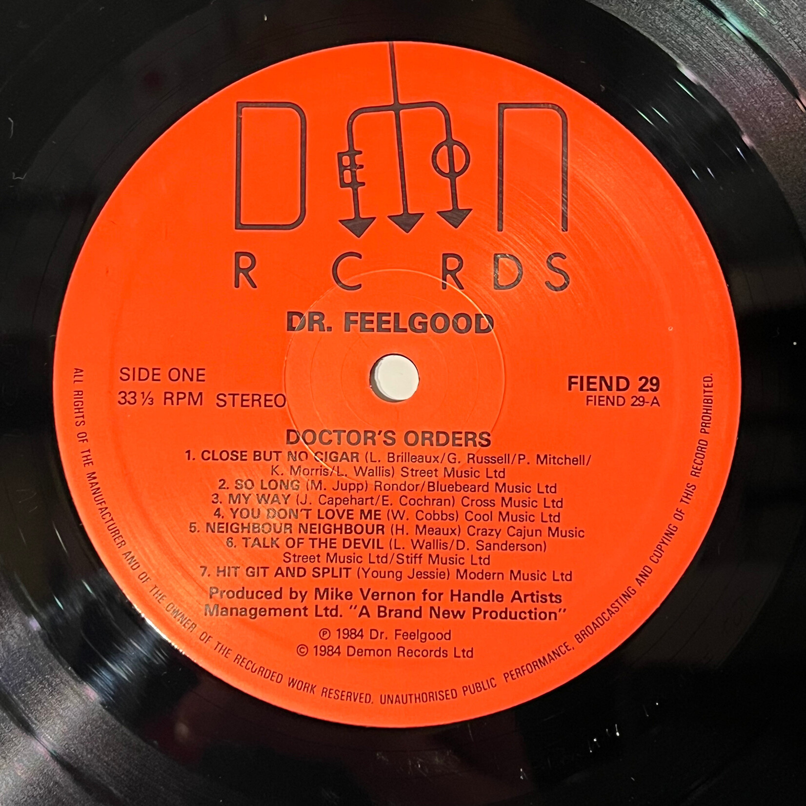 [Kollectible Vinyl] Dr. Feelgood: Doctors Orders (1984, UK, w/ Insert, VG+) [DEMON]