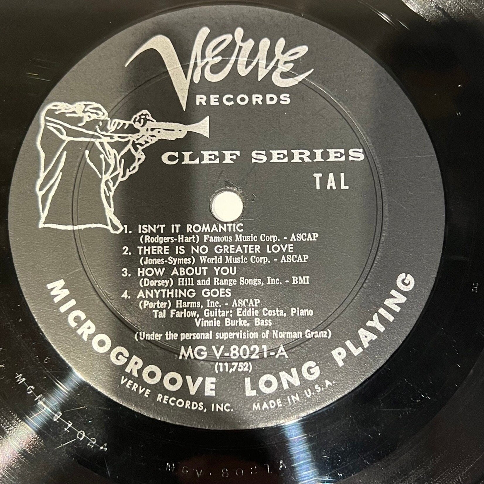 [Kollectible Vinyl] Tal: Self-titled (Deep Groove, Verve Trumpeter, USA, 1957, G+, Skips during 1st 30sec) [CLEF SERIES]