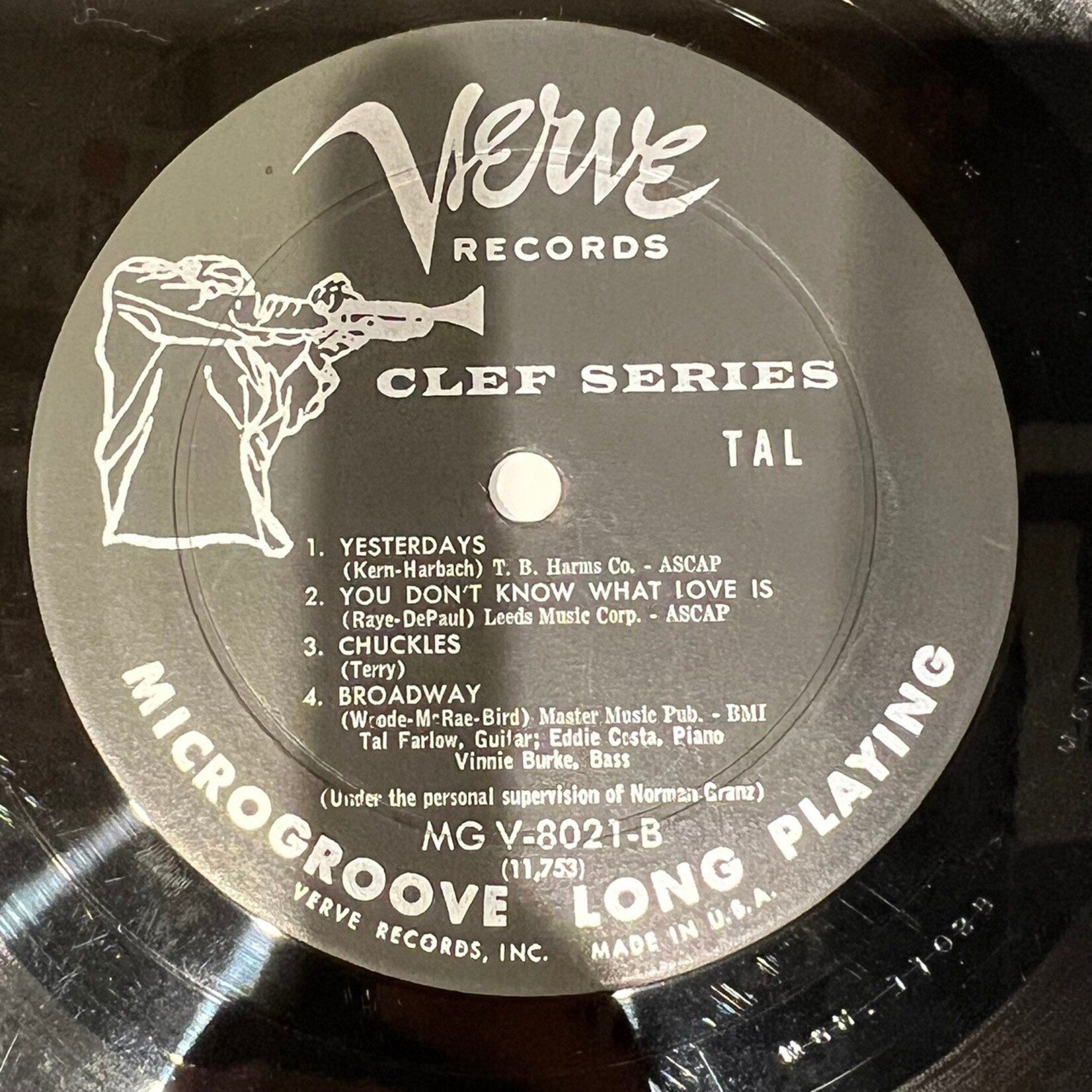 [Kollectible Vinyl] Tal: Self-titled (Deep Groove, Verve Trumpeter, USA, 1957, G+, Skips during 1st 30sec) [CLEF SERIES]