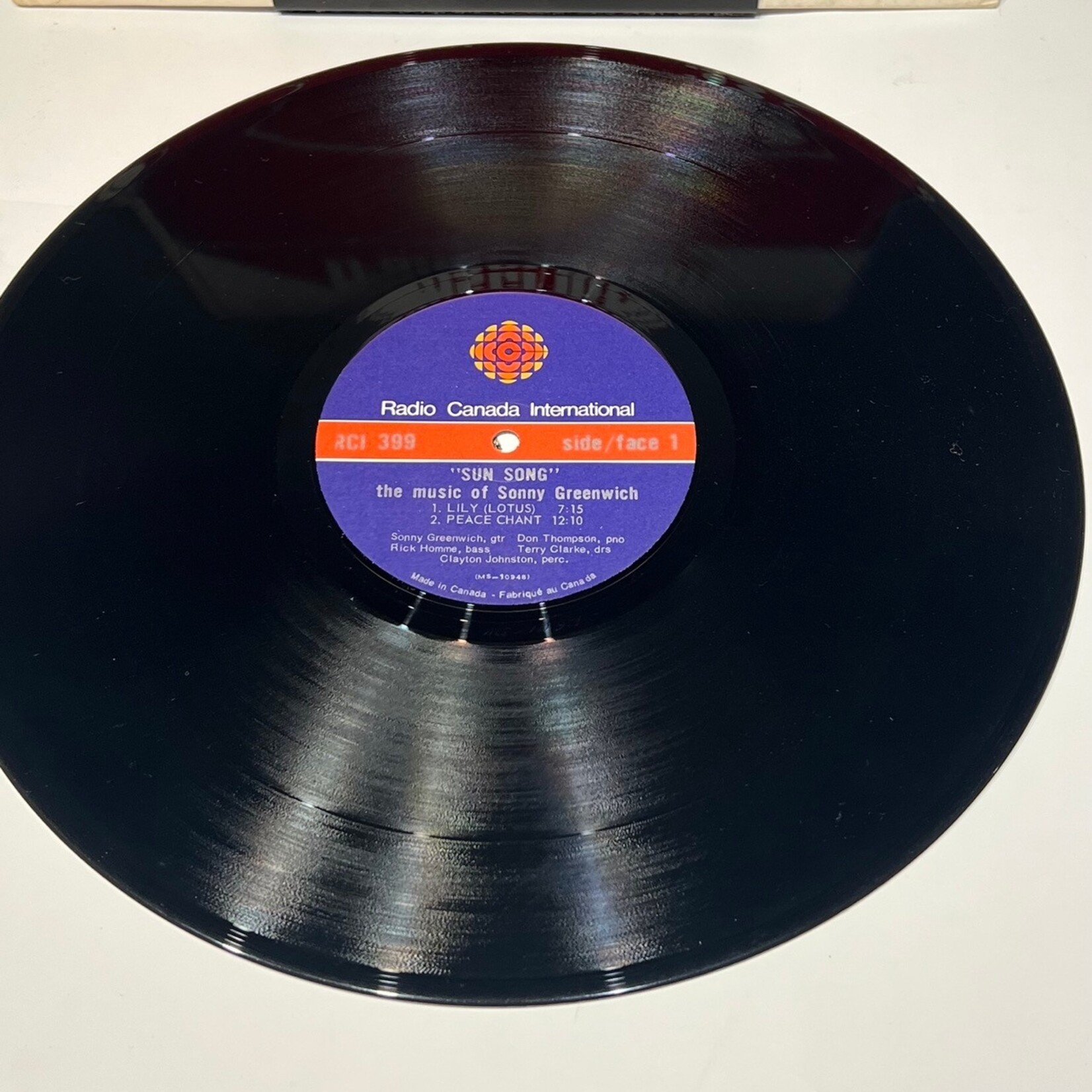 [Kollectible Vinyl] Greenwich, Sonny: Sun Song (The Music of Sonny Greenwich) (CANADA, 1970's, VG+) [CBC]