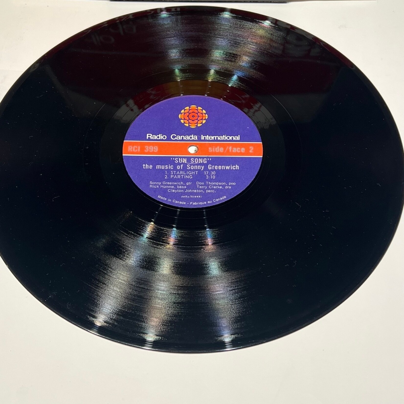 [Kollectible Vinyl] Greenwich, Sonny: Sun Song (The Music of Sonny Greenwich) (CANADA, 1970's, VG+) [CBC]