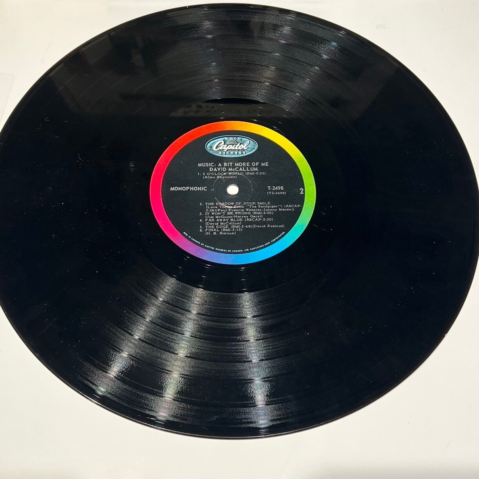 [Kollectible Vinyl] McCallum, David: Music: A Bit More of Me (CANADA, Mono, w/ Postcard Pics!, Dr. Dre sample on "The Edge", VG) [CAPITOL]