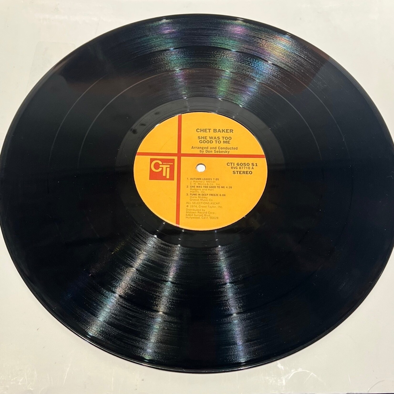 [Kollectible Vinyl] Baker, Chet: She Was Too Good To Me (USA, 1974, VG+) [CTI]