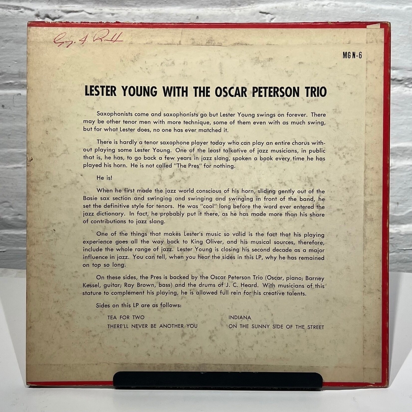 [Kollectible Vinyl] Young, Lester: w/ Oscar PetersonTrio (USA, 1954, G) [NORGRAN]