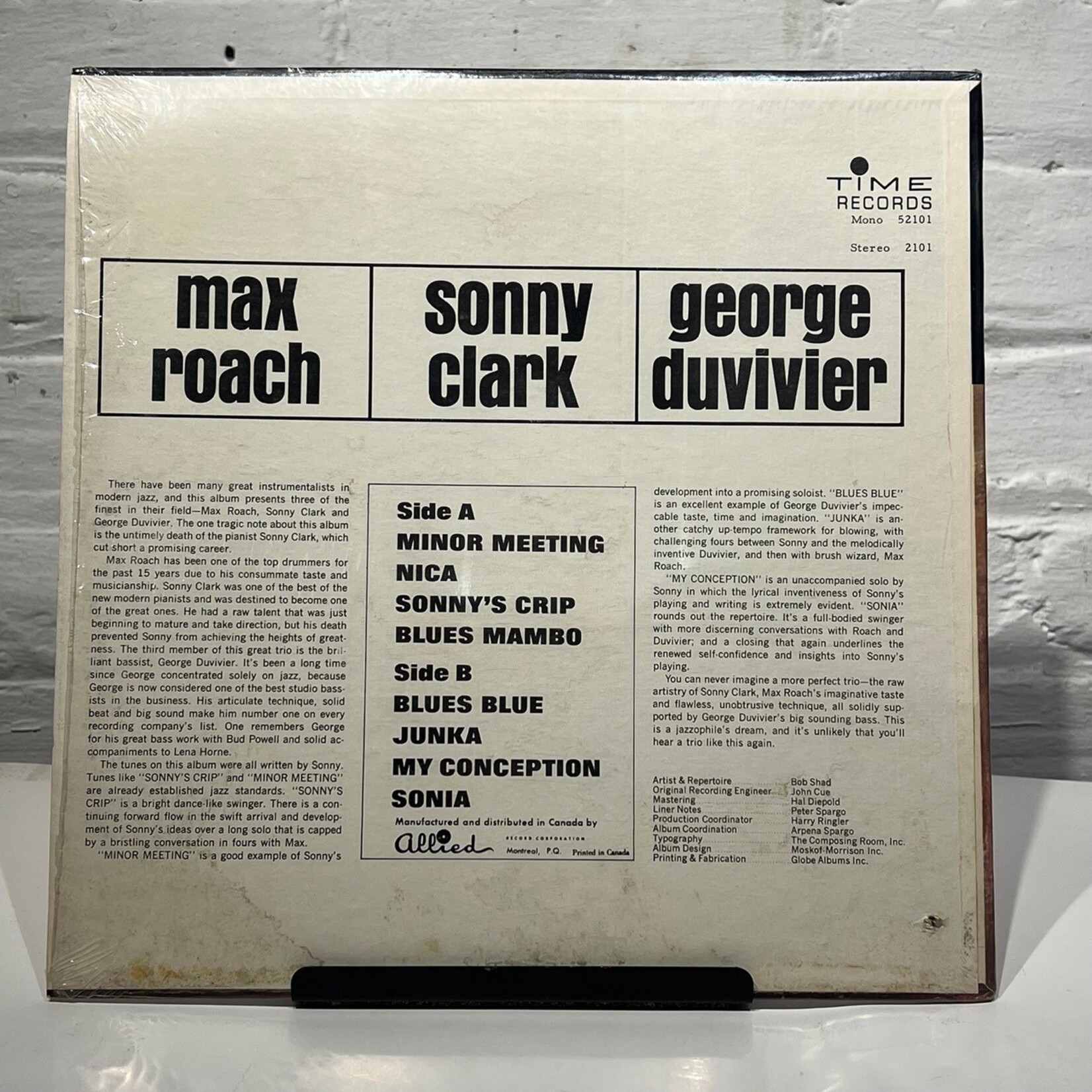 [Kollectible Vinyl] Roach, Max: w/ Sonny Clark and George Duvivier (USA, 1962, VG+) [TIME]
