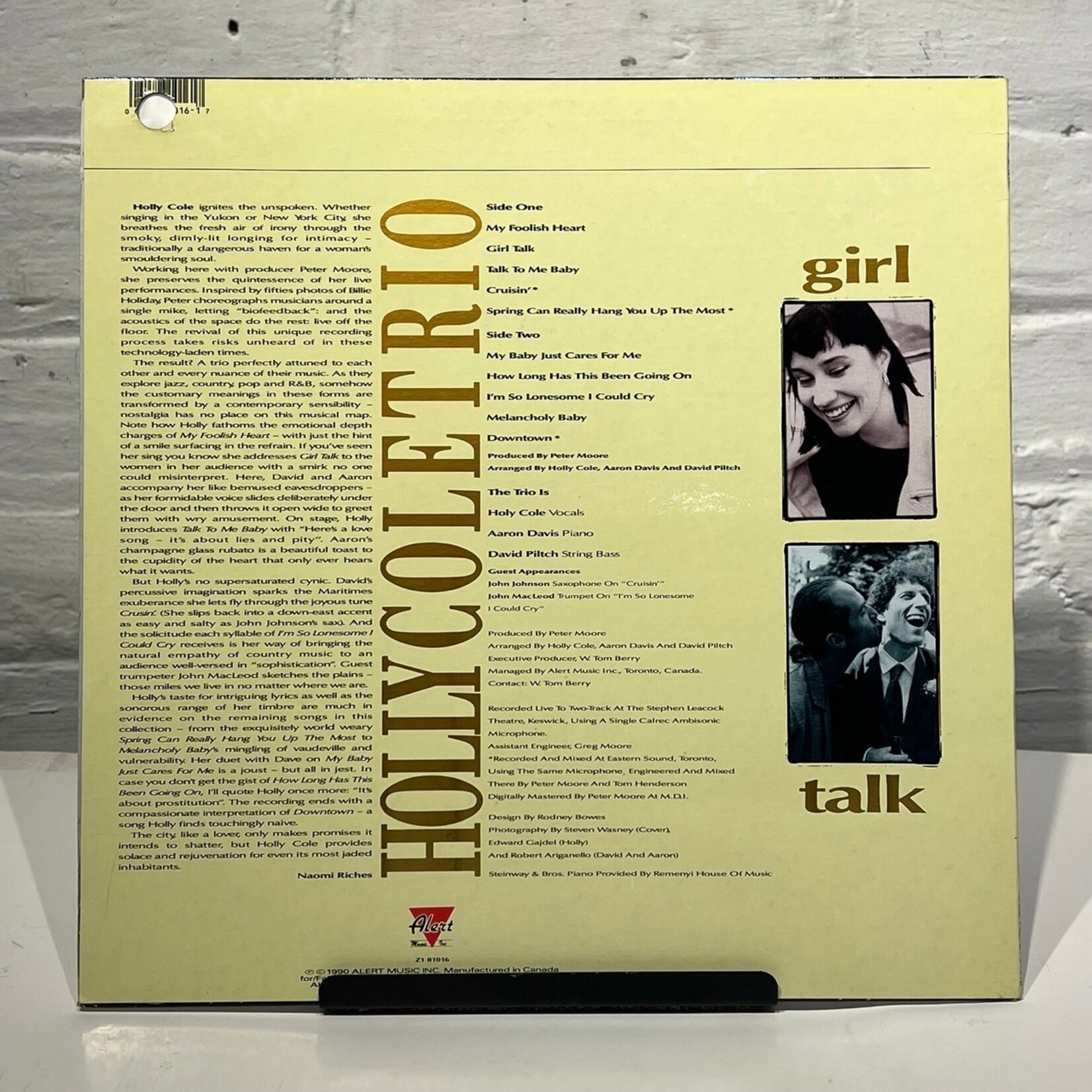 [Kollectible Vinyl] Cole, Holly Trio: Girl Talk (Vocal, CANADA, 1990, VG+) [ALERT]