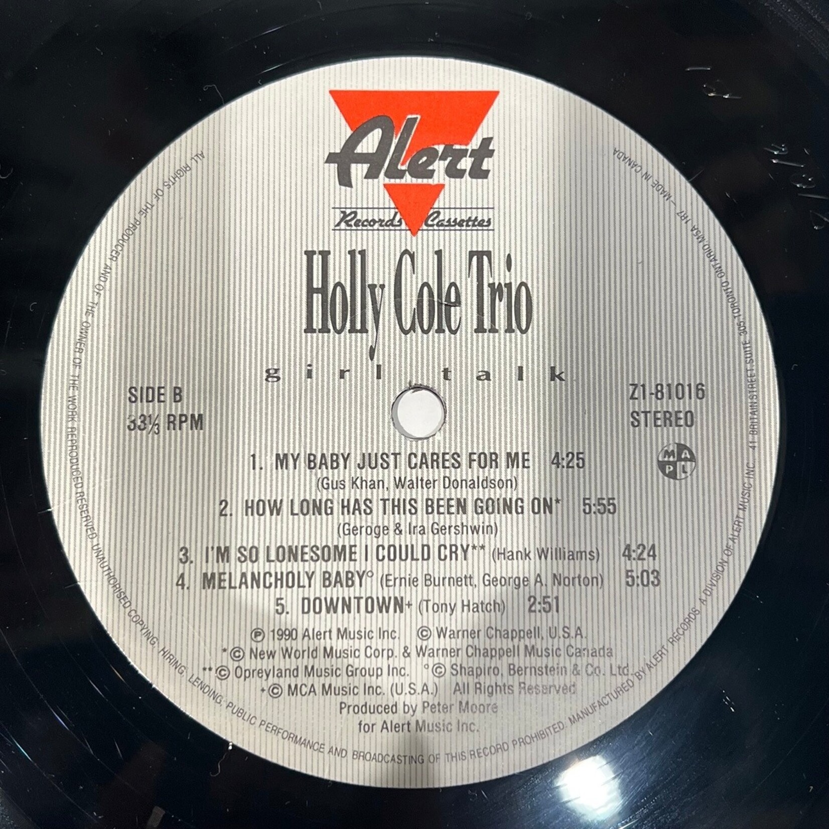 [Kollectible Vinyl] Cole, Holly Trio: Girl Talk (Vocal, CANADA, 1990, VG+) [ALERT]