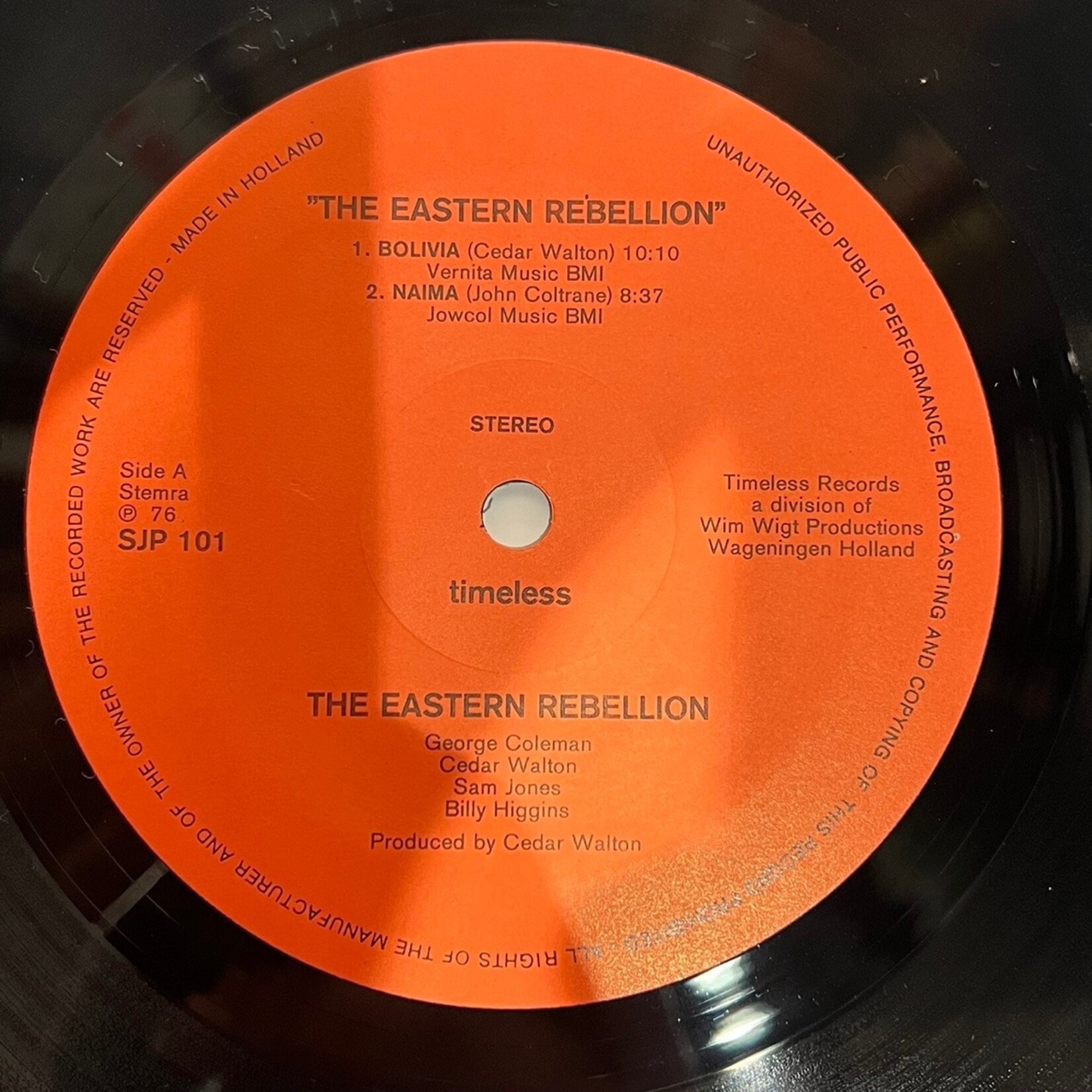 [Kollectible Vinyl] Walton, Cedar with George Coleman, Sam Jones, and Billy Higgins: Eastern Rebellion (Netherlands, 1976, VG+) [TIMELESS]
