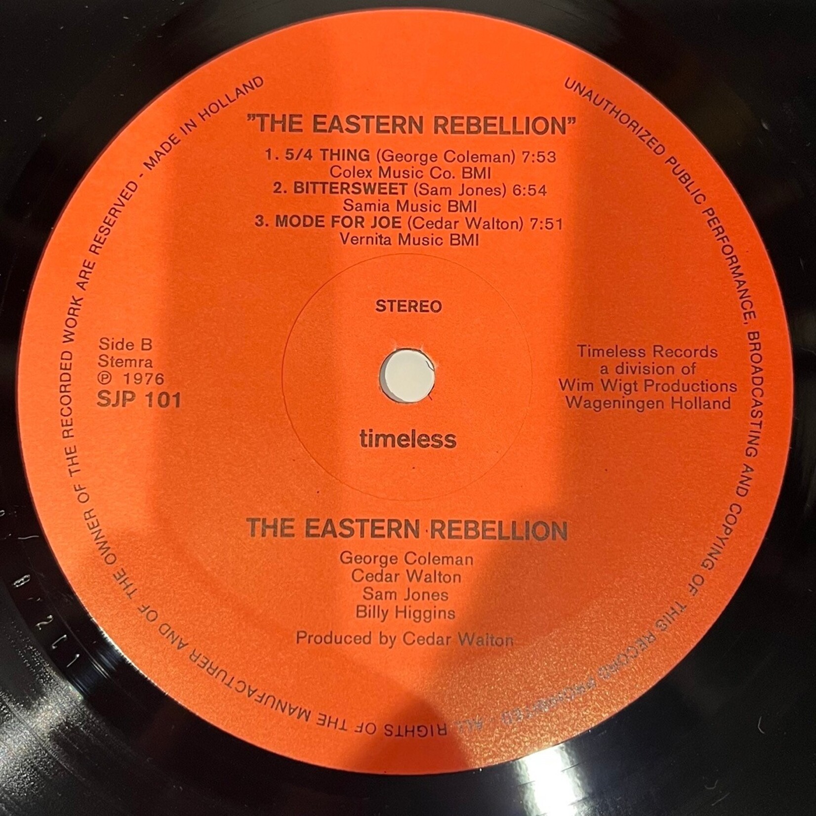 [Kollectible Vinyl] Walton, Cedar with George Coleman, Sam Jones, and Billy Higgins: Eastern Rebellion (Netherlands, 1976, VG+) [TIMELESS]