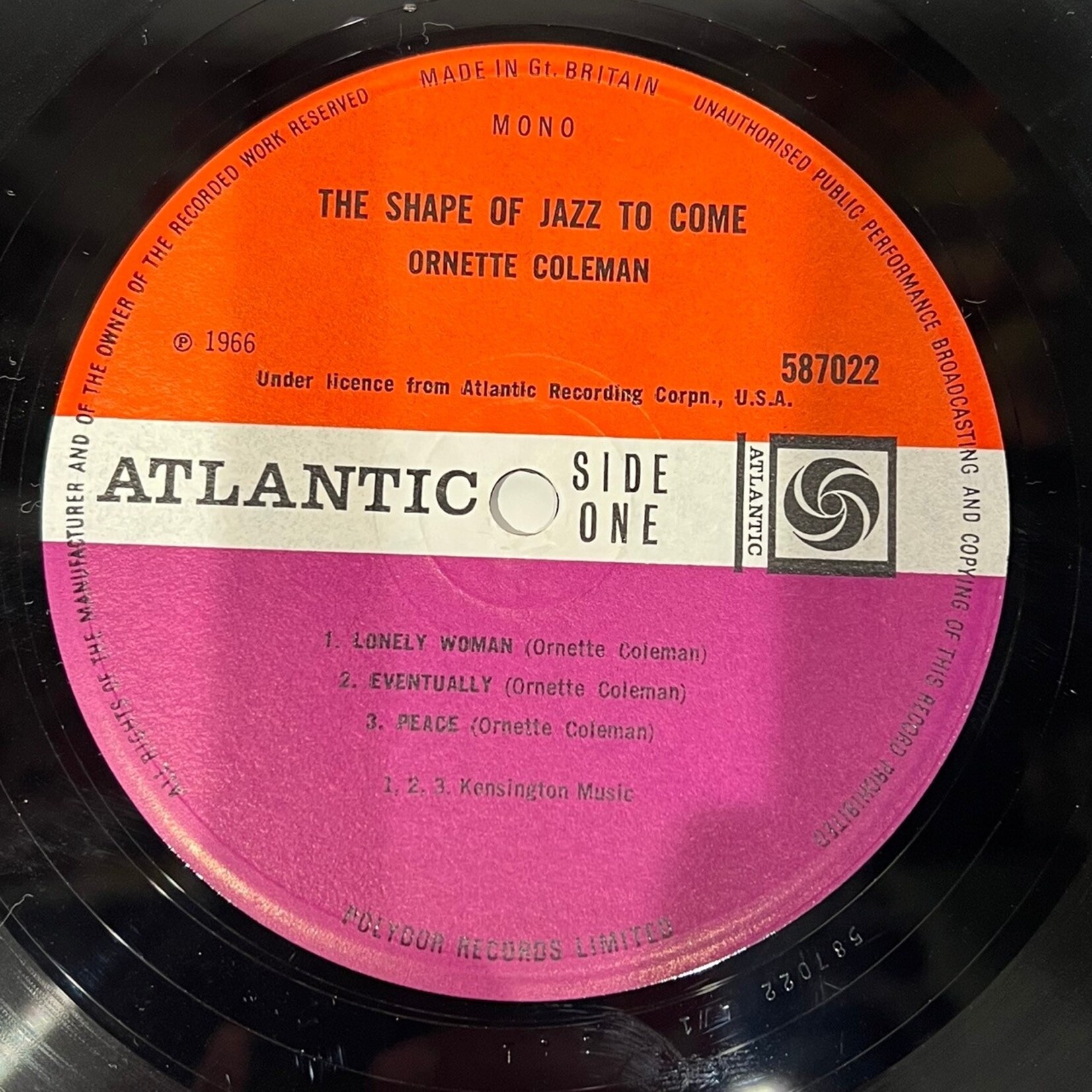 [Kollectible Vinyl] Coleman, Ornette: The Shape Of Jazz To Come (UK, 1966, VG+) [ATLANTIC]