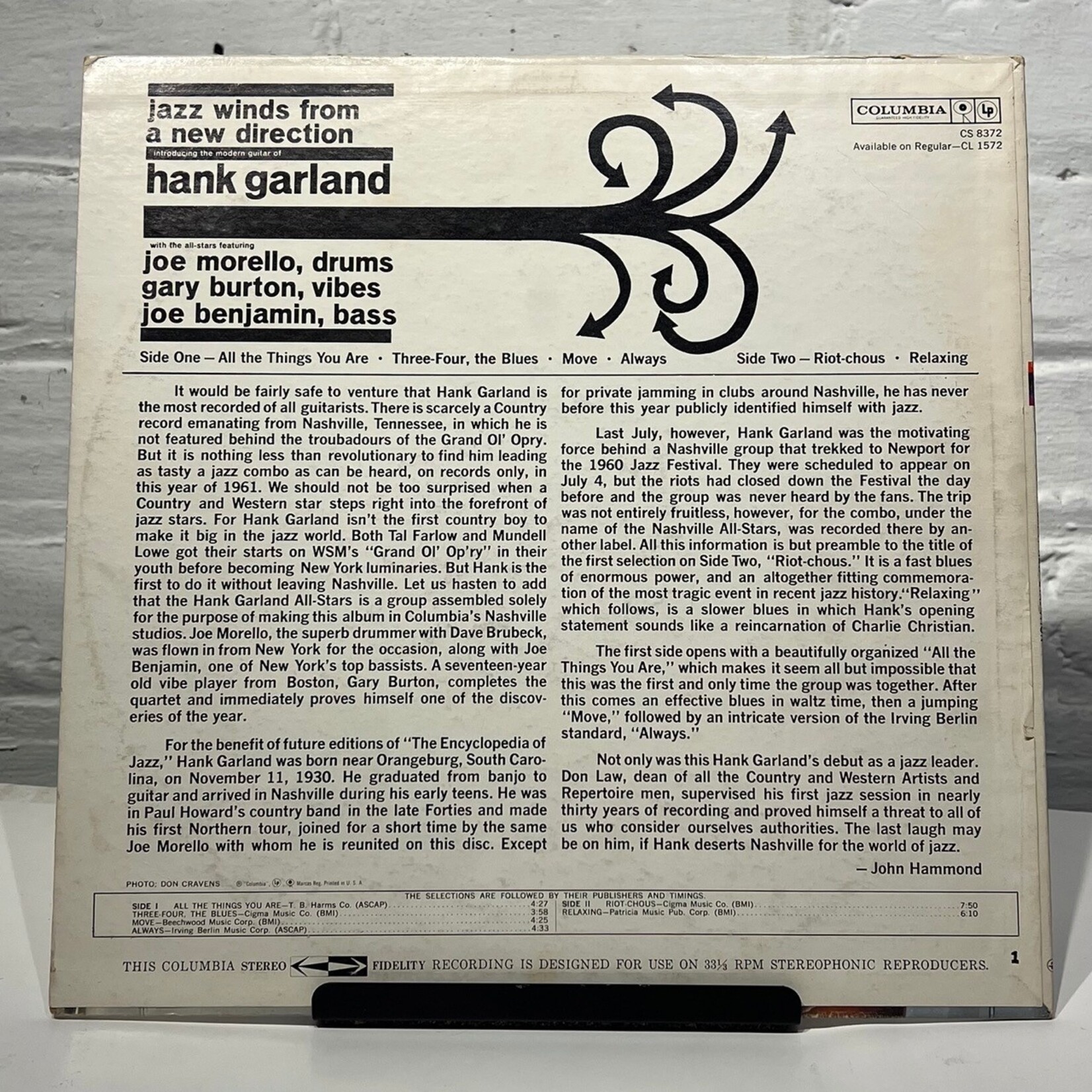 [Kollectible Vinyl] Garland, Hank: Jazz Winds From A New Direction (USA, 1961, VG+) [COLUMBIA]