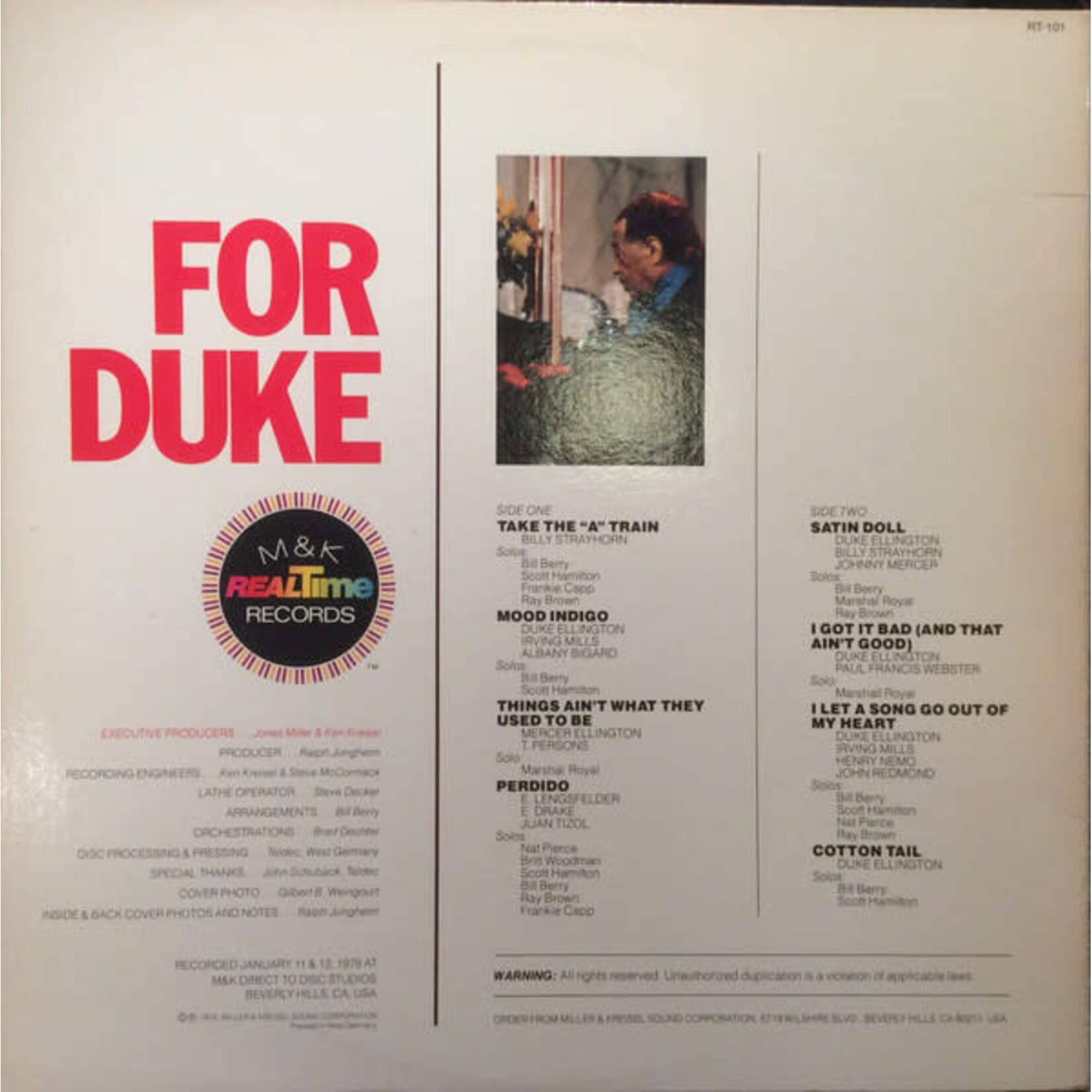 [Kollectible Vinyl] Bill Berry And His Ellington All-Stars: For Duke (1978, USA, VG+) [M&K REAL TIME]