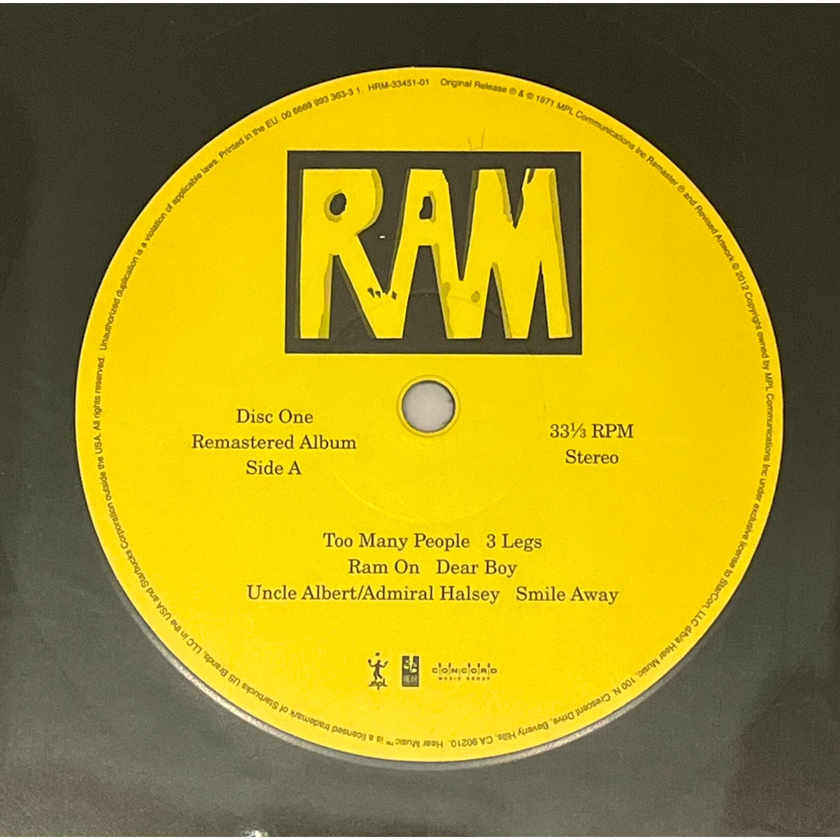 [Kollectible Vinyl] McCartney, Paul And Linda: Ram (2012, USA, Ex) [MPL]