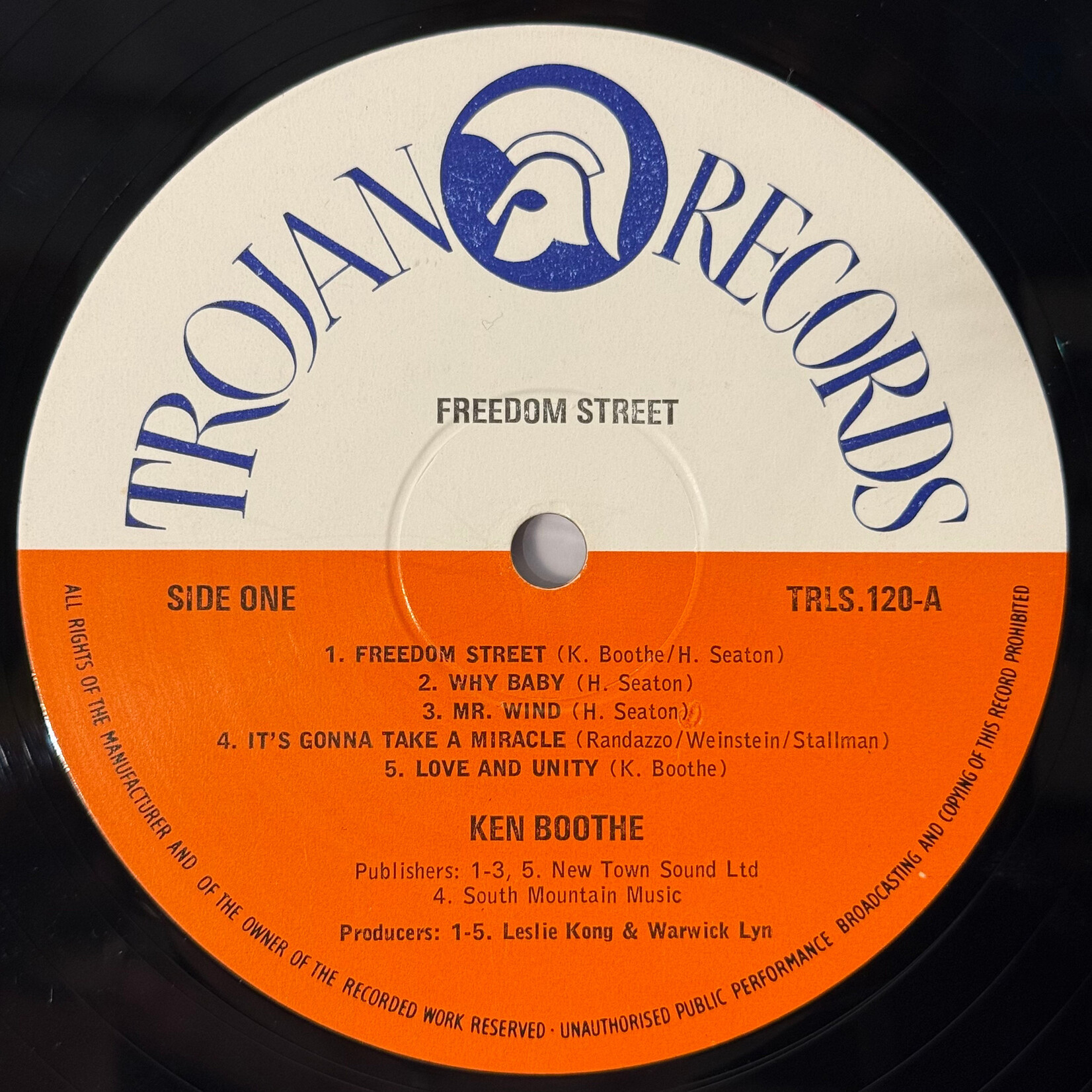 [Kollectible Vinyl] Boothe, Ken: Freedom Street (1977, UK, VG) [TROJAN]