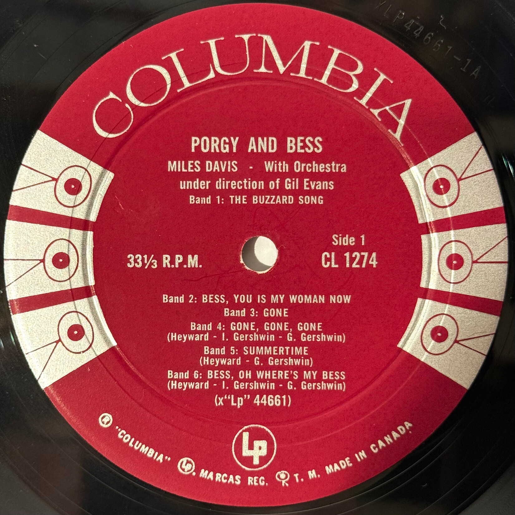 [Kollectible Vinyl] Davis, Miles: Porgy And Bess (Mono, 1959, Canada, VG+) [COLUMBIA]