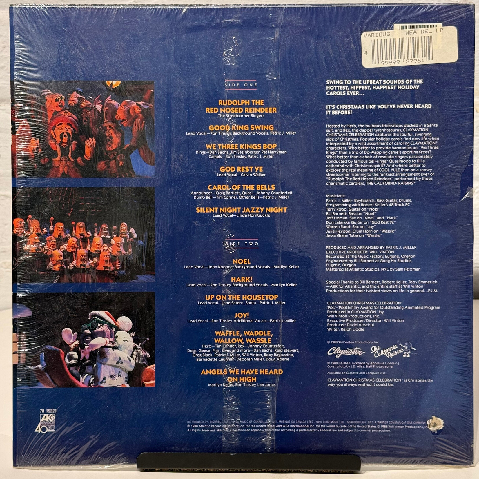 [Kollectible Vinyl] V/A: Claymation Christmas Celebration - The Soulful Soundtrack Album From The Emmy Award Winning TV Special! (1988, Canada, VG+) [ATLANTIC]