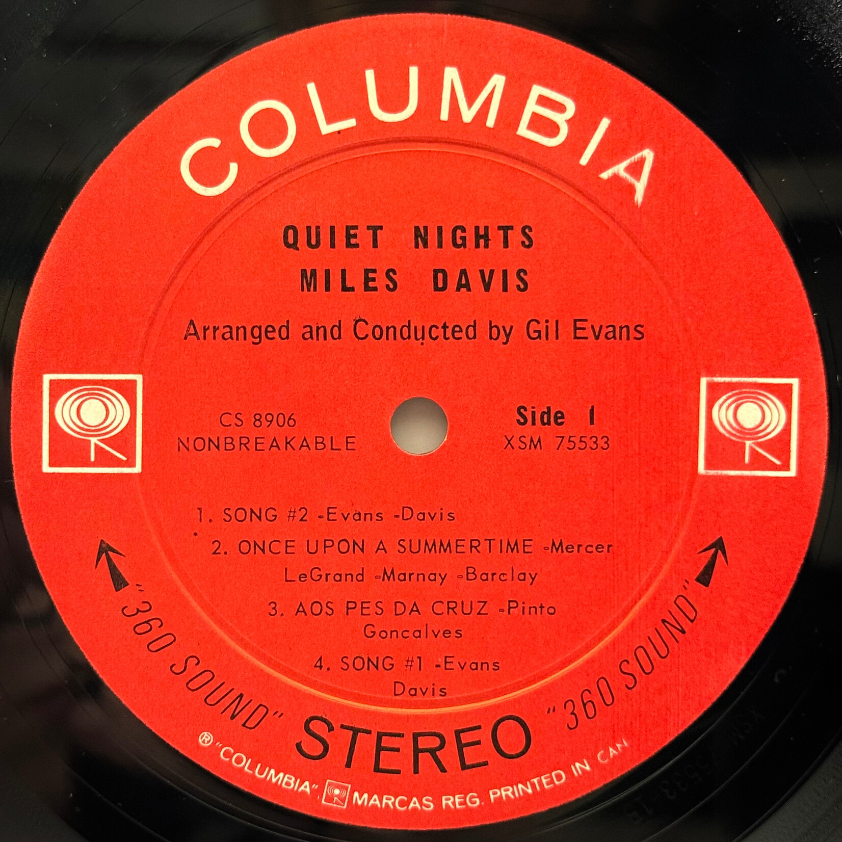[Kollectible Vinyl] Davis, Miles: Quiet Nights (1964, Canada, VG+) [COLUMBIA]