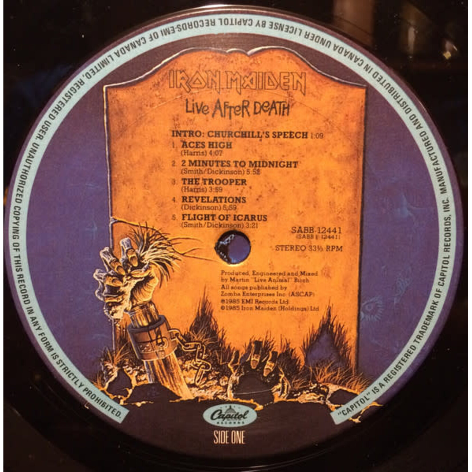 [Kollectible Vinyl] Iron Maiden: Live After Death (1985, Canada, w/ booklet+OG inners, VG+) [CAPITOL]