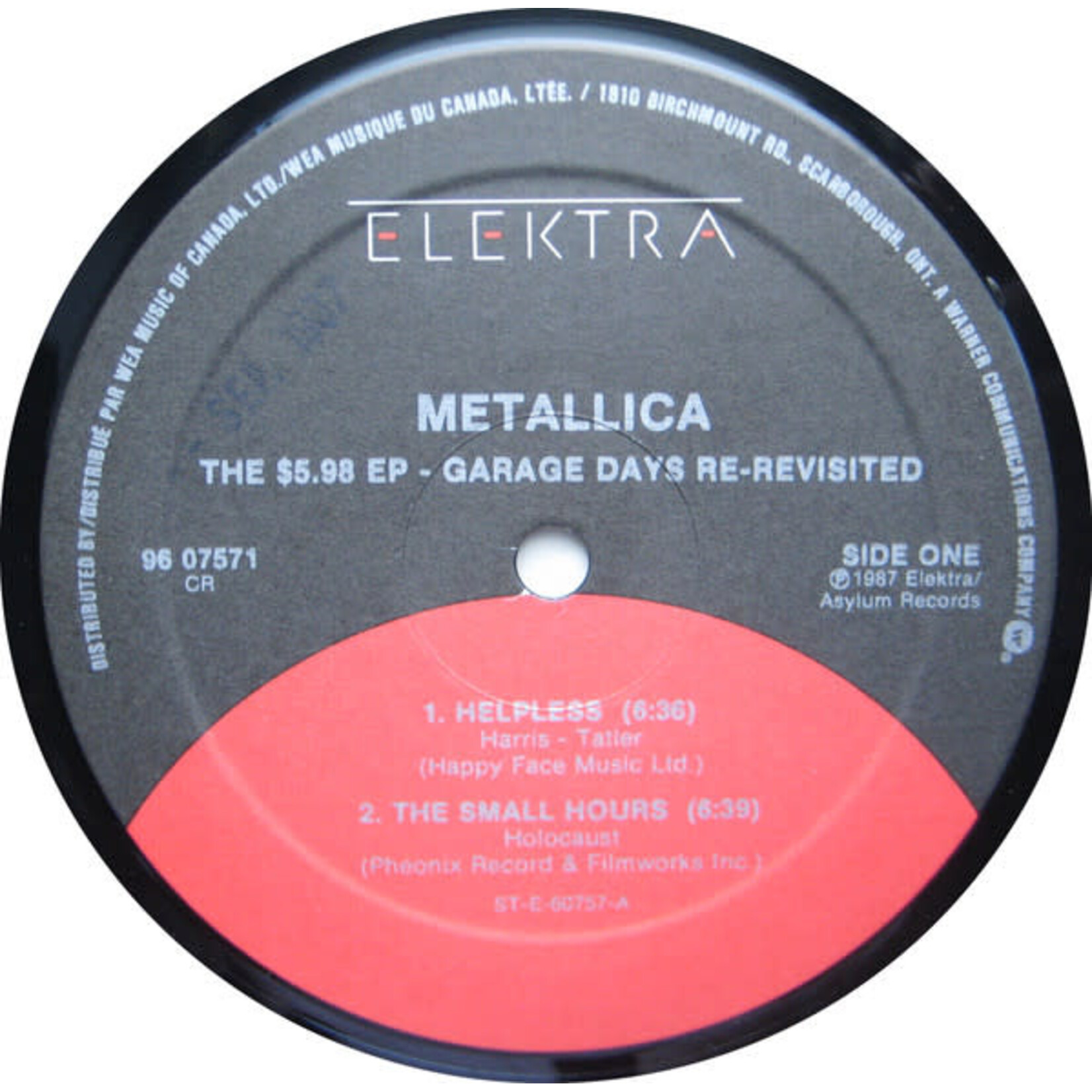 [Kollectible Vinyl] Metallica: The $5.98 E.P. - Garage Days Re-Revisited (1987, Canada, Club Edition 12" EP, VG+) [ELEKTRA]