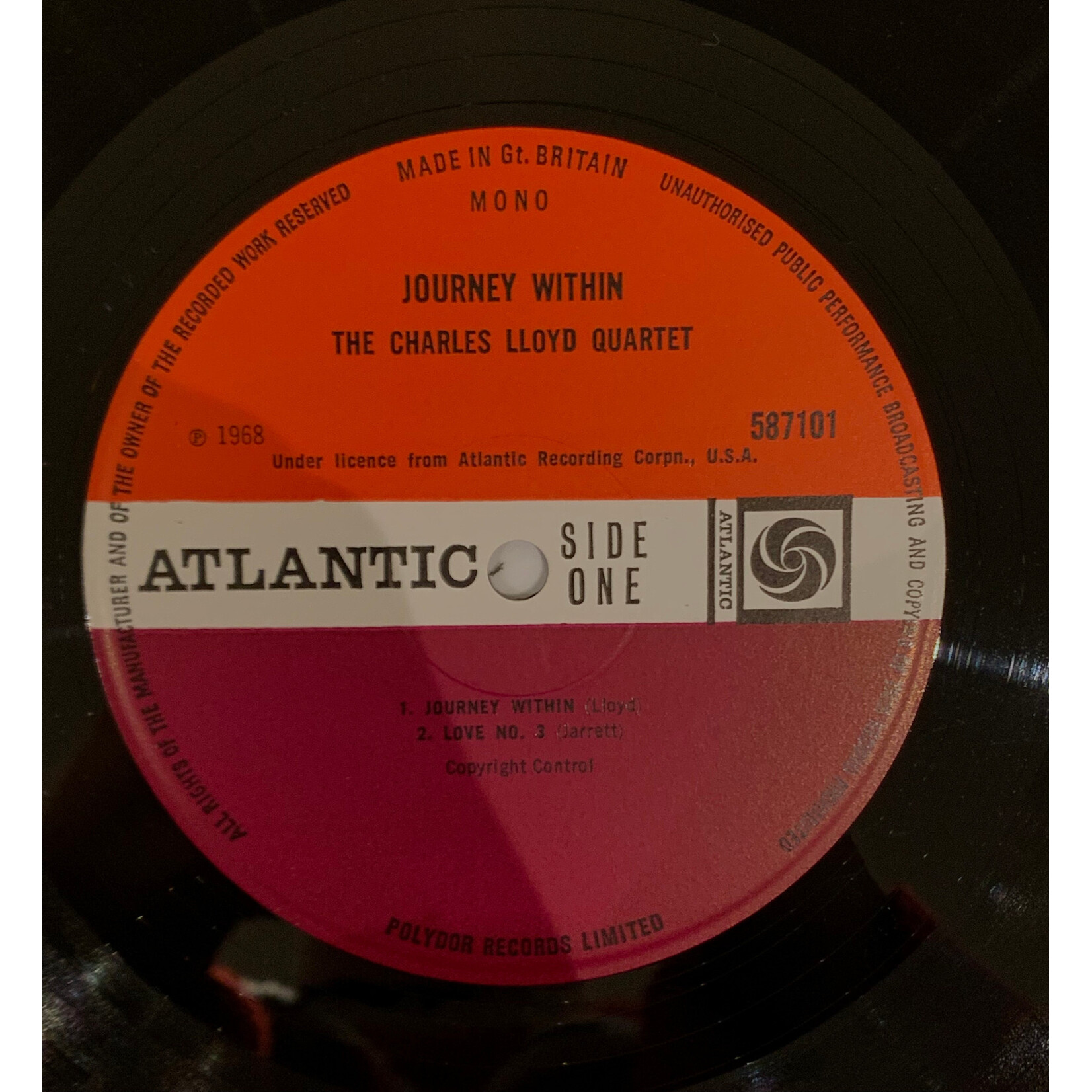 [Kollectible Vinyl] The Charles Lloyd Quartet: Journey Within (1968, UK, VG+) [ATLANTIC]
