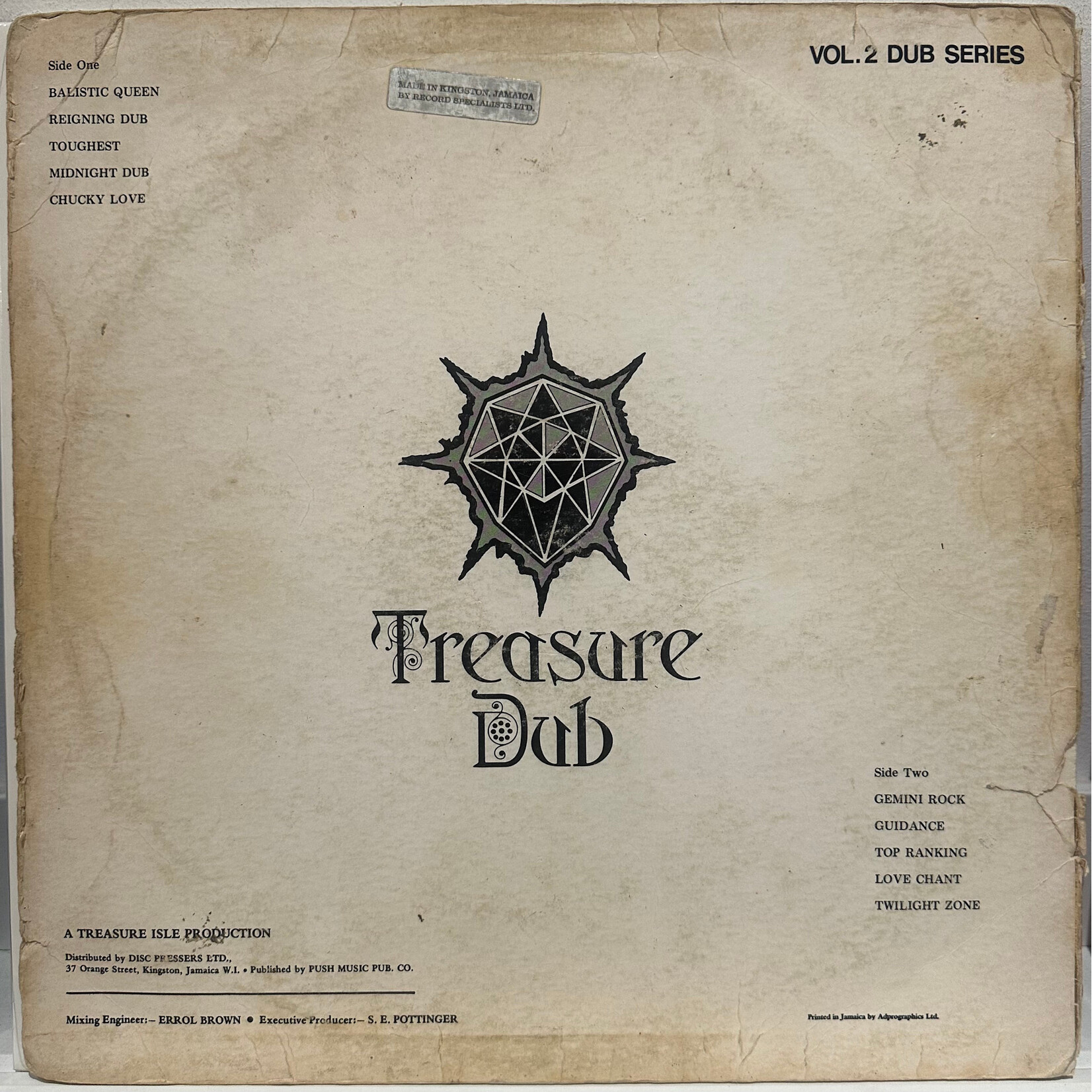 [Kollectible Vinyl] Reid, Arthur "Duke": Treasure Dub Vol. 2 (1976, Jamaica, G+) [TREASURE ISLE]