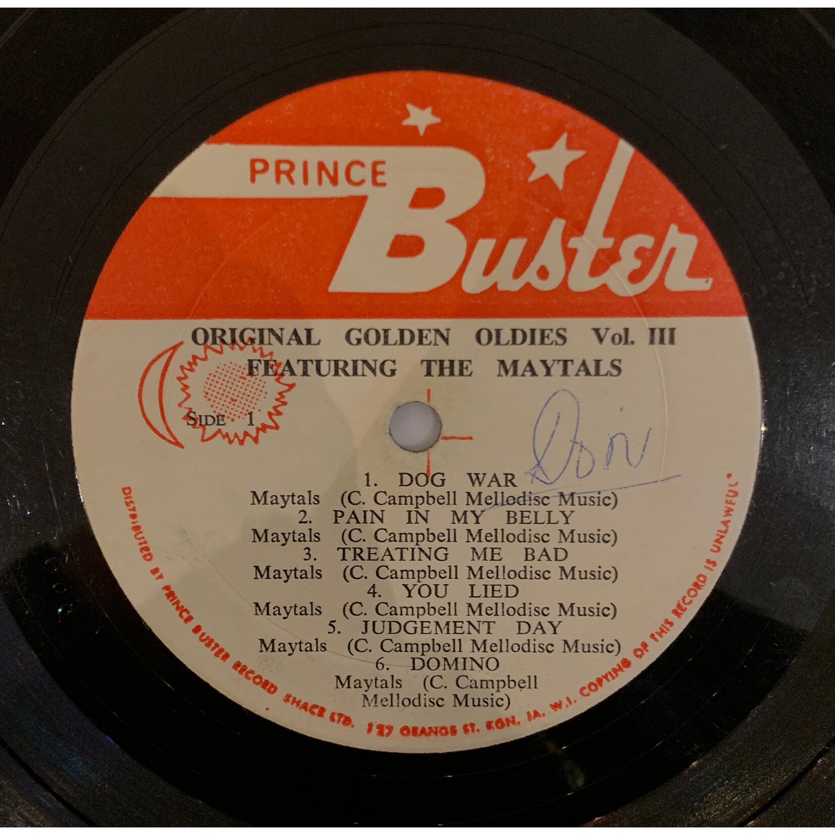 [Kollectible Vinyl] Maytals: Prince Buster Record Shack Presents The Original Golden Oldies Vol.3 (1973, Jamaica, G+) [PRINCE BUSTER]