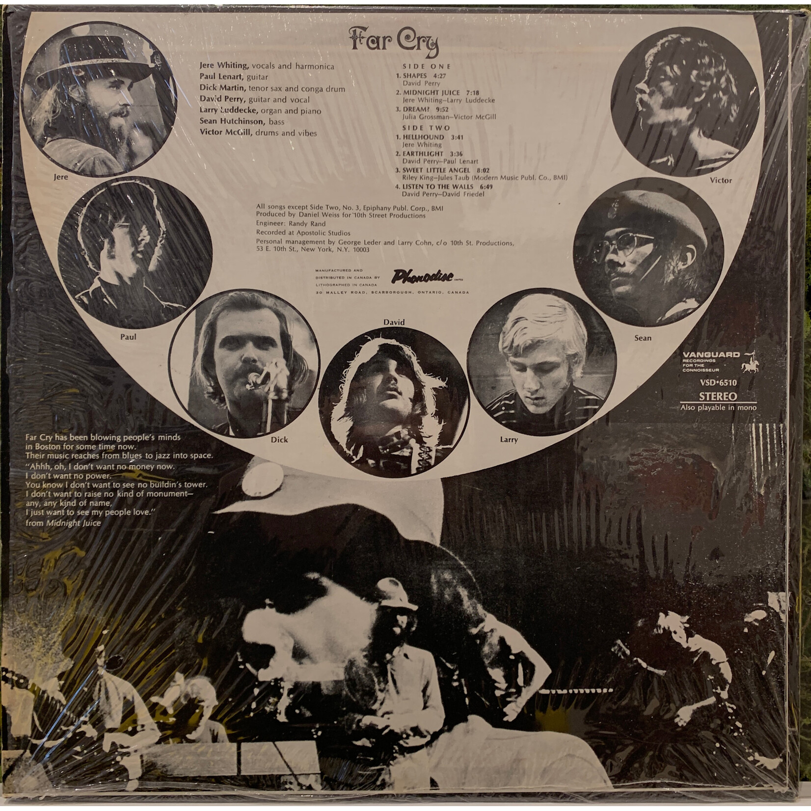 [Nick's Disk Pics] Far Cry: The Far Cry (1968, Canada, In Shrink, VG+) [VANGUARD]