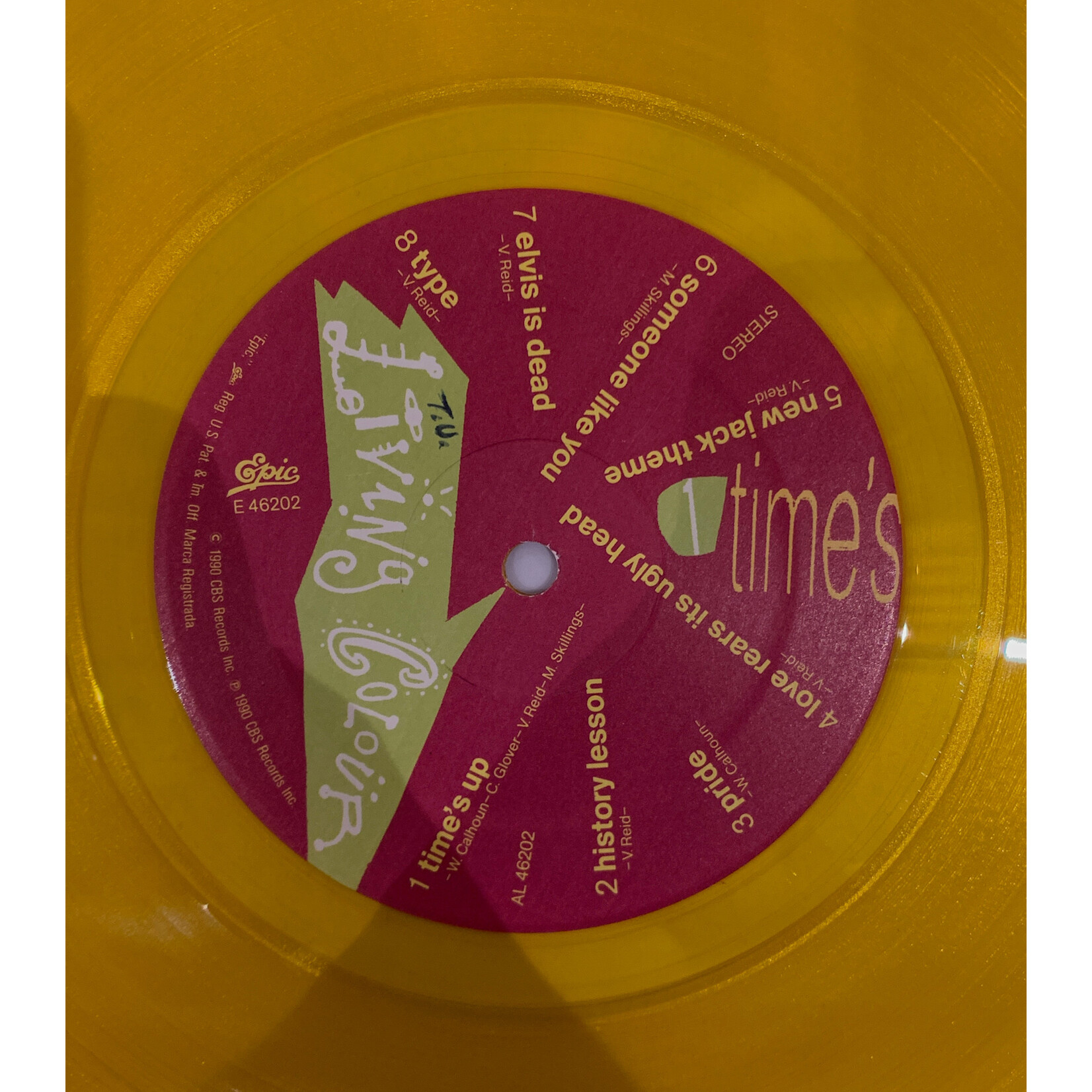 [Kollectible Vinyl] Living Colour: Time's Up (1990, USA, Yellow Wax, VG+) [EPIC]