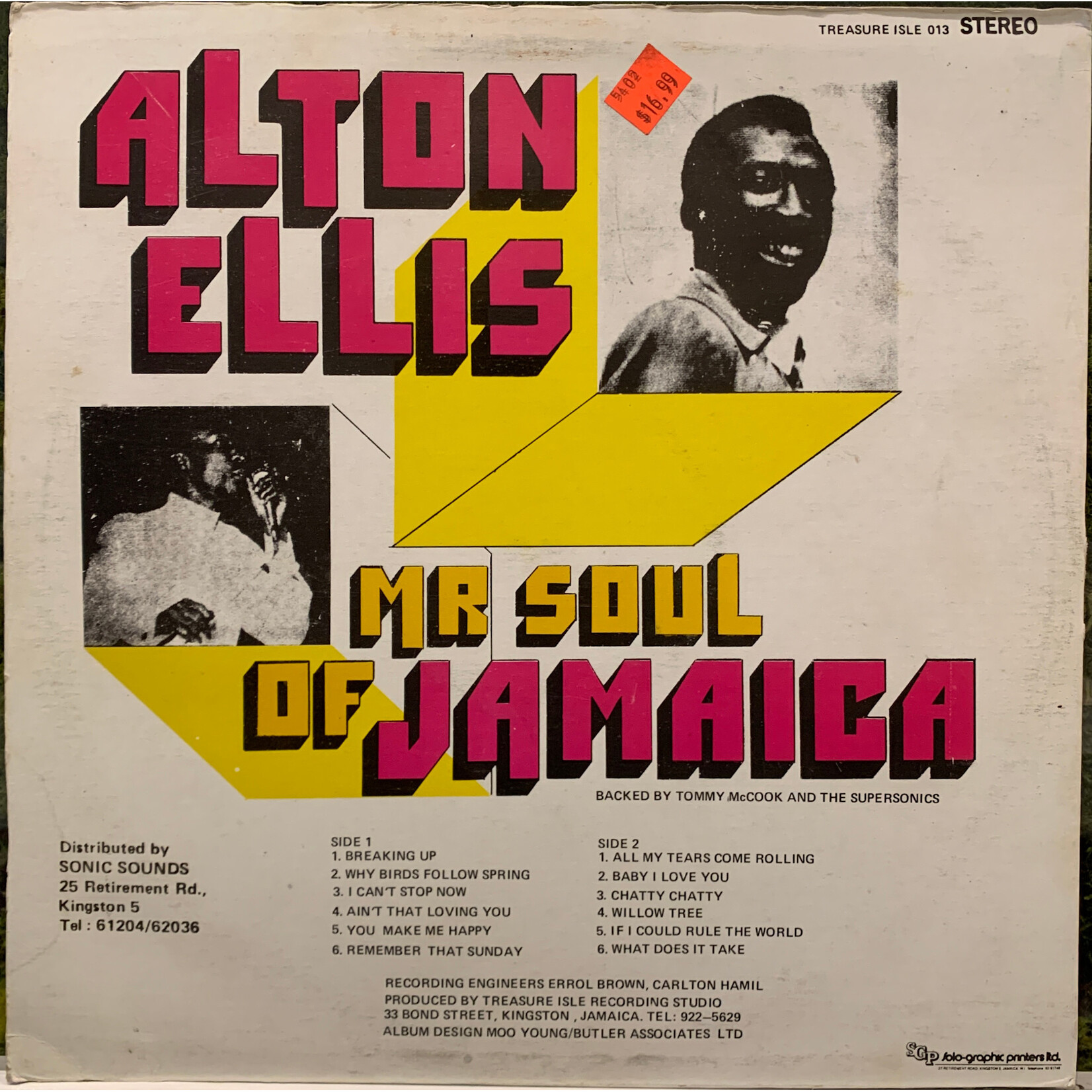 [Kollectible Vinyl] Ellis, Alton: Mr Soul Of Jamaica (1974, Jamaica, Disc G+) [TREASURE ISLE]