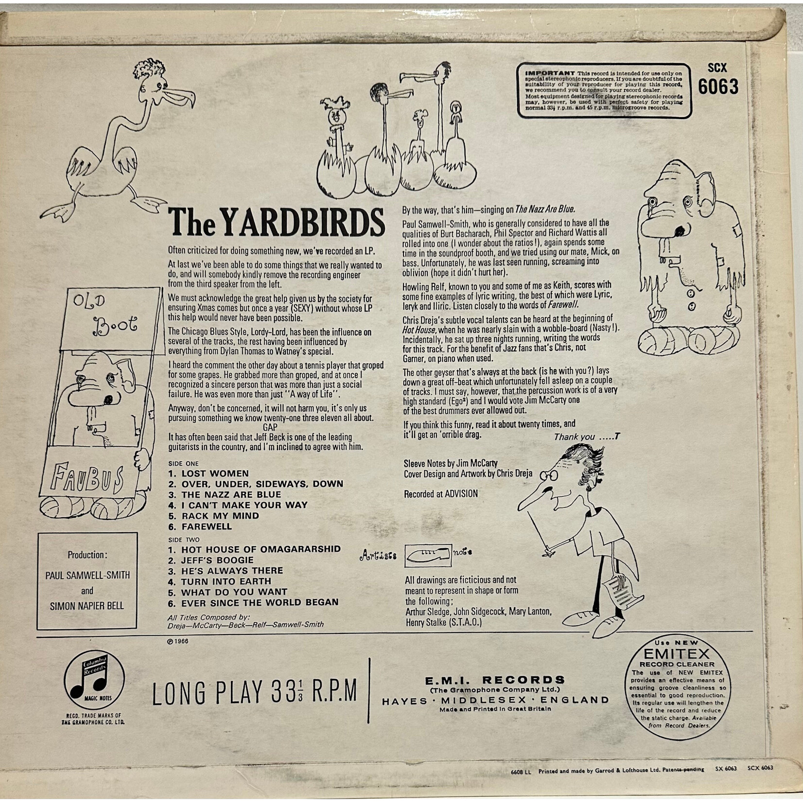 [Kollectible Vinyl] Yardbirds: The Yardbirds (1969, UK, with inner, Disc EX) [EMI]
