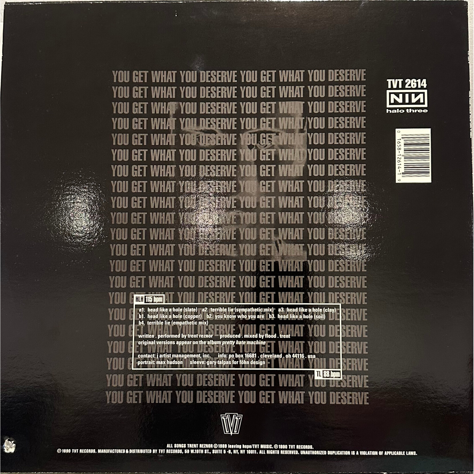 [Kollectible Vinyl] Nine Inch Nails: Head Like a Hole (1990, Canada, 12" EP, VG+)  [TVT]