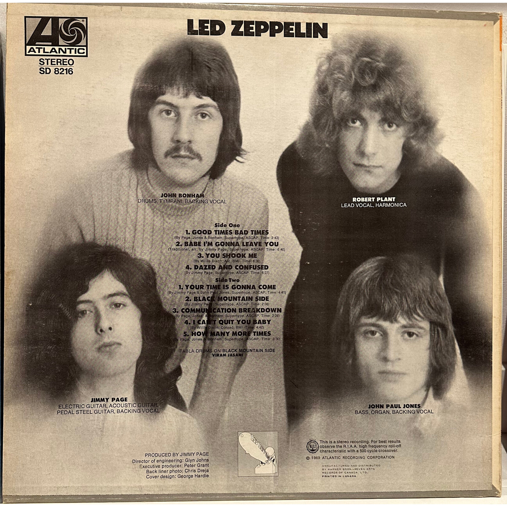 [Kollectible Vinyl] Led Zeppelin: Led Zeppelin (1969, Canada, Red Atlantic, VG+) [ATLANTIC]