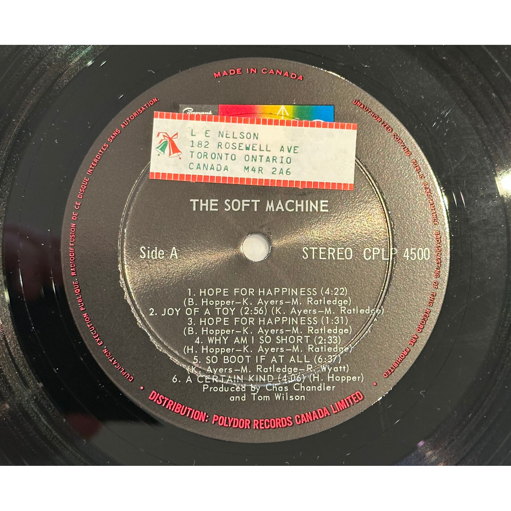 [Kollectible Vinyl] The Soft Machine: The Soft Machine (1968, Canada, Die-Cut, Uncensored, VG+) [PROBE]