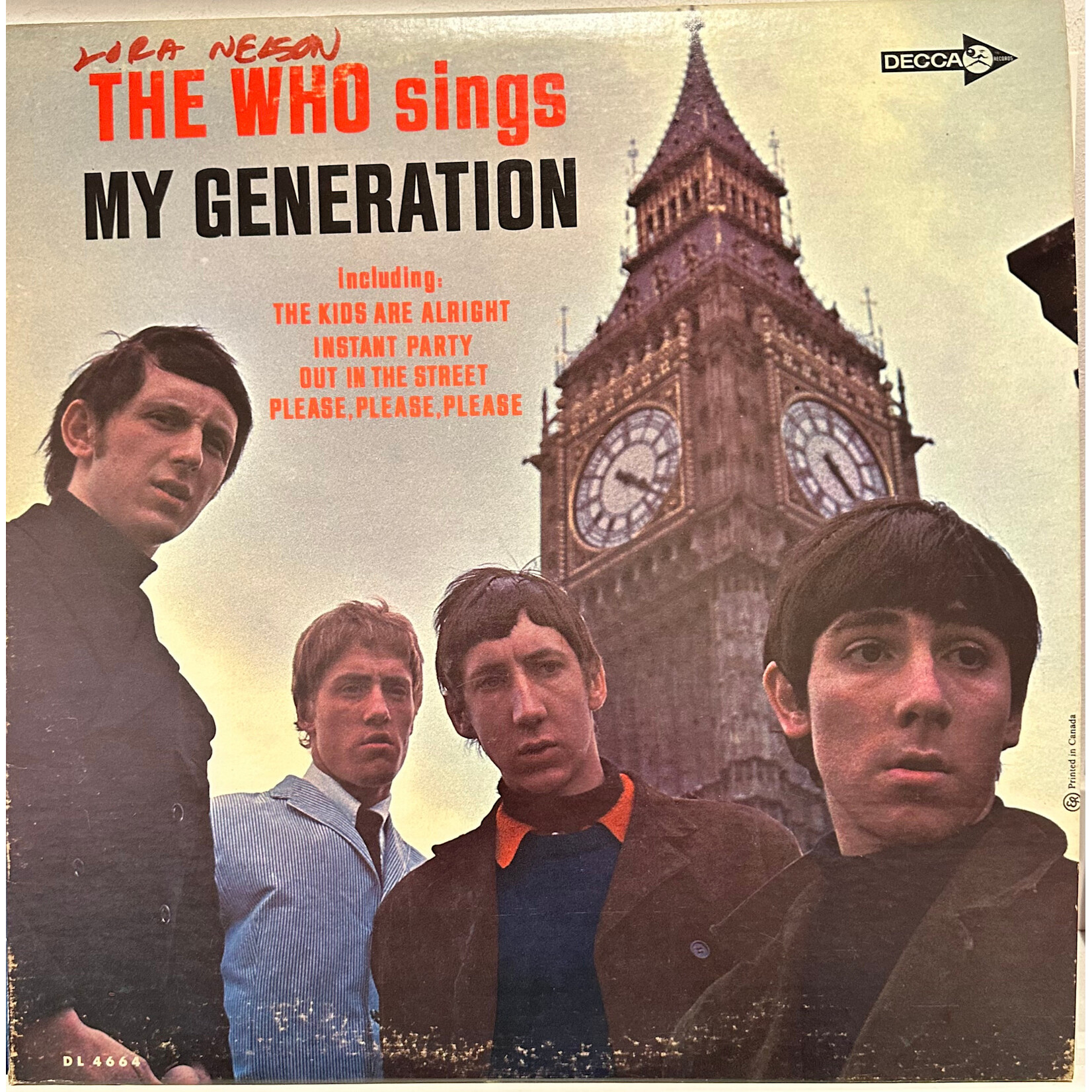 [Kollectible Vinyl] The Who: The Who Sings My Generation (1966, Canada, Mono, VG+) [DECCA]