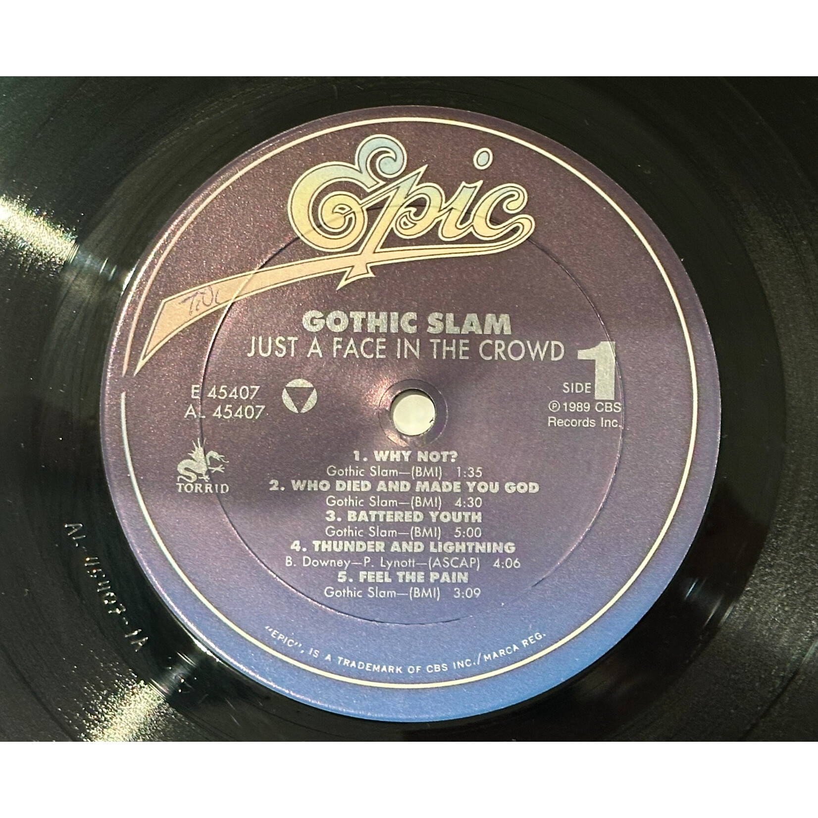 [Kollectible Vinyl] Gothic Slam: Just A Face In The Crowd (1989, USA, VG+) [EPIC]