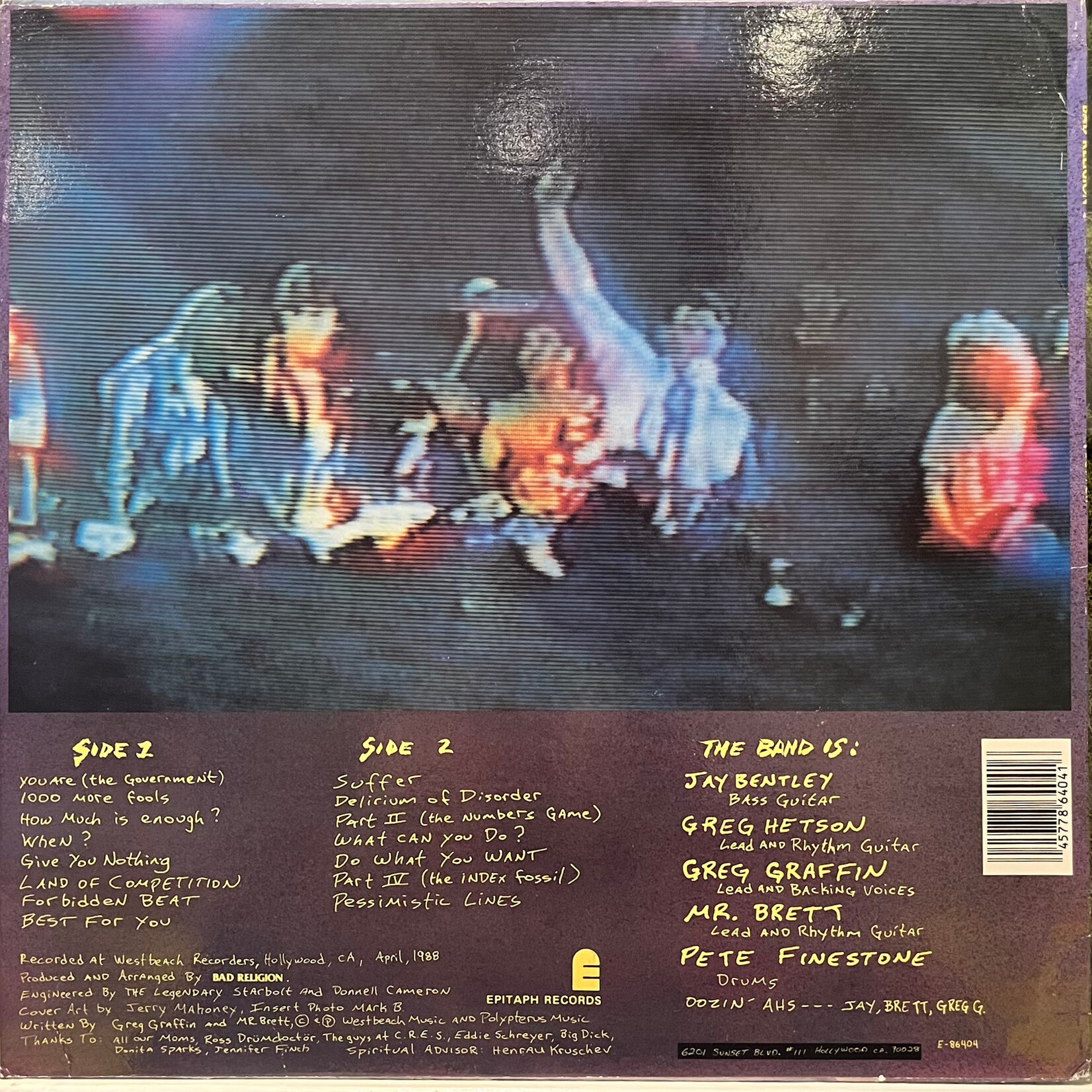 [Kollectible Vinyl] Bad Religion: Suffer (1988, USA, w/ Insert, VG+) [EPITAPH]