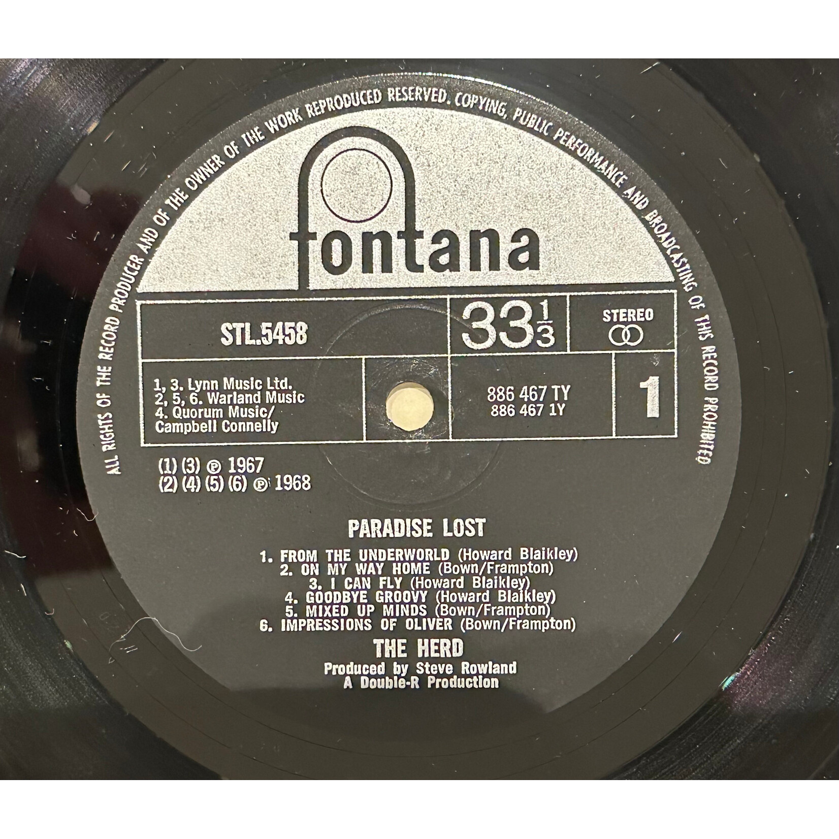 [Kollectible Vinyl] Herd, The: Paradise Lost (1968, UK, VG+) [FONTANA]
