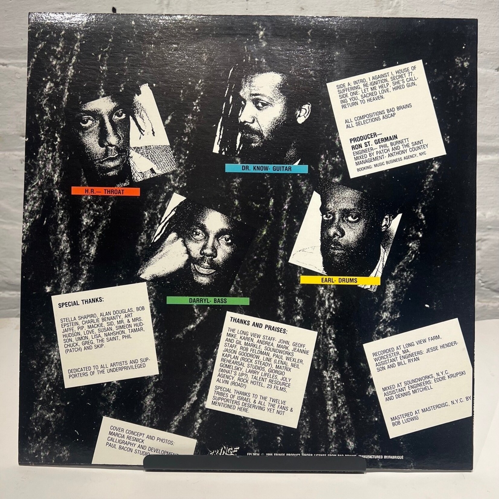 [Kollectible Vinyl] Bad Brains: I Against I (1986, Canada, VG+) [FRINGE]