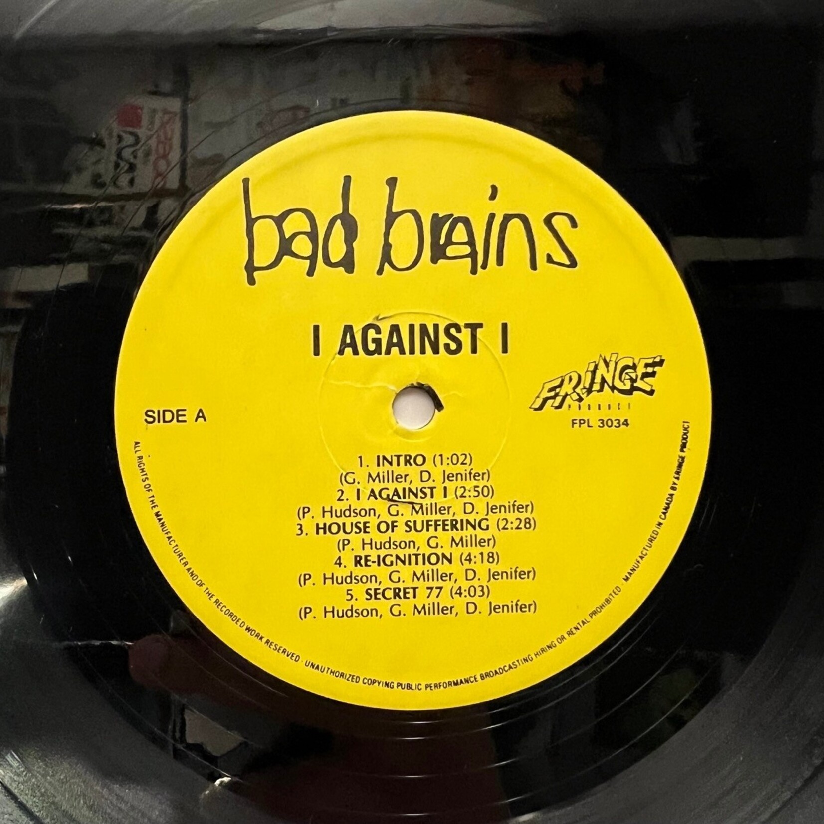 [Kollectible Vinyl] Bad Brains: I Against I (1986, Canada, VG+) [FRINGE]