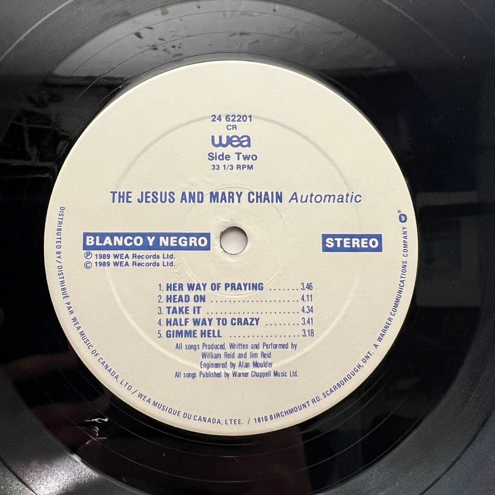 [Kollectible Vinyl] Jesus & Mary Chain: Automatic (1989, CANADA, VG+) [BLANCO-Y-NEGRO]