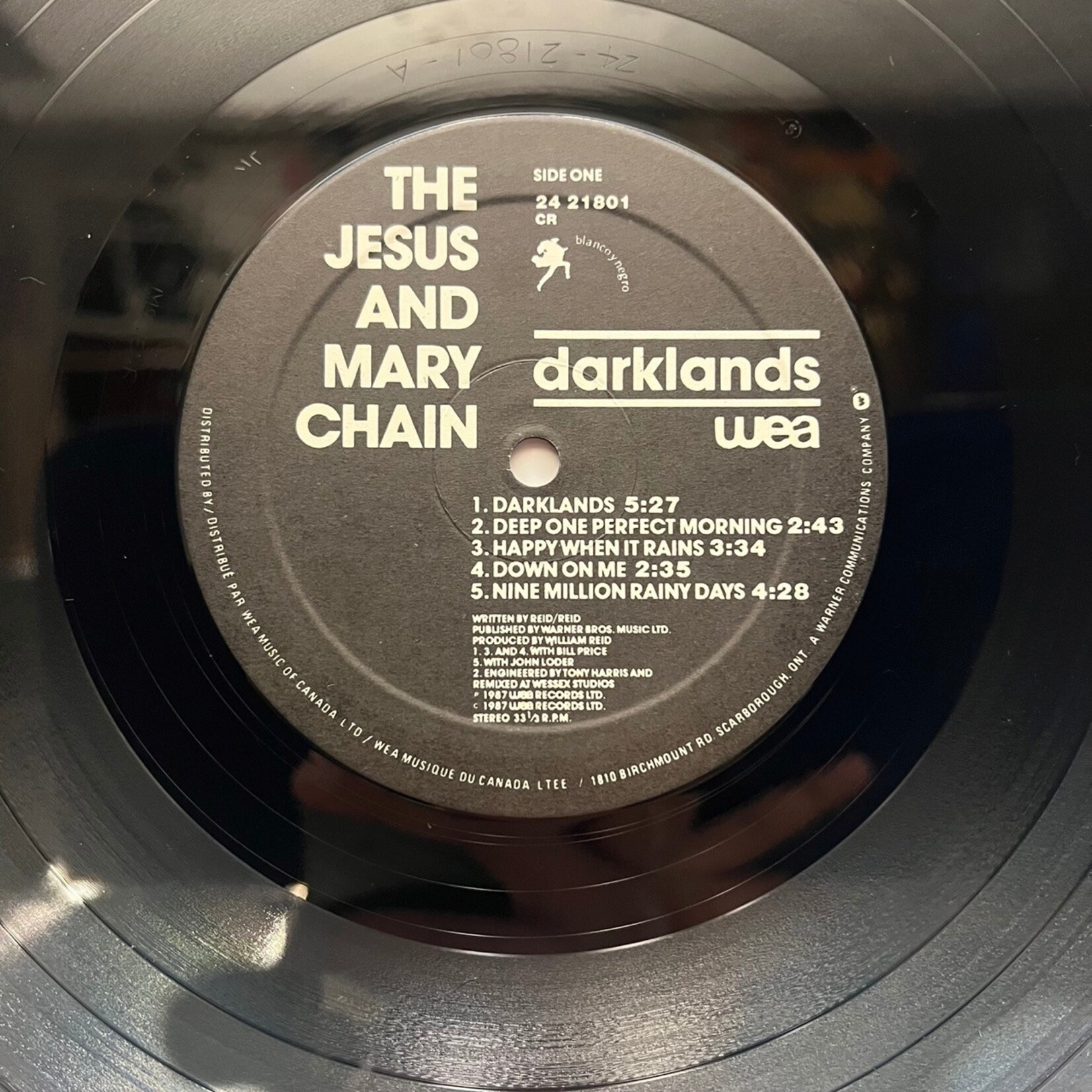 [Kollectible Vinyl] Jesus And Mary Chain: Darklands (1987, Canada, VG+) [WEA]