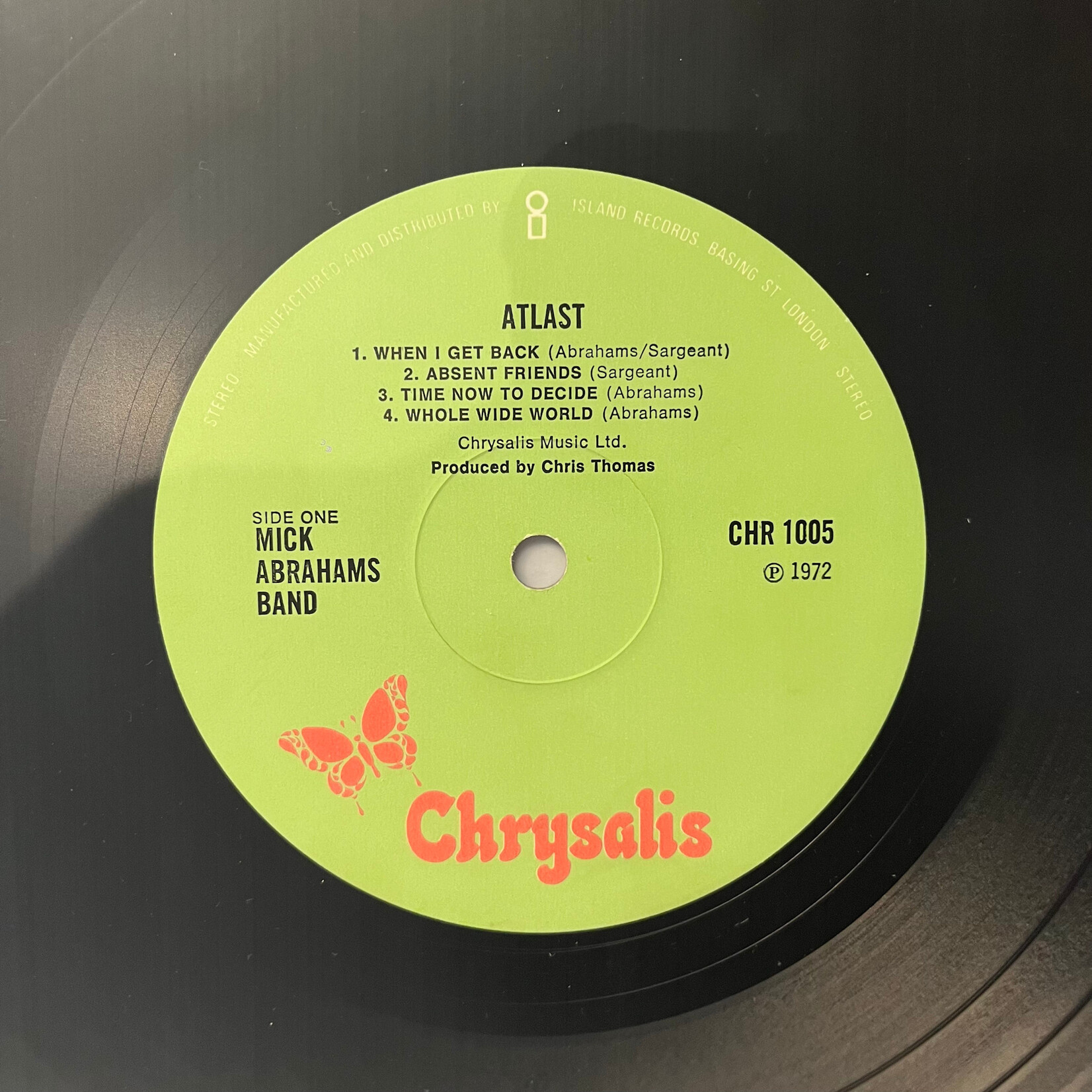 [Kollectible Vinyl] Mick Abrahams Band: At Last (1972, UK, Former CHUM Copy, Disc VG+) [CHRYSALIS]