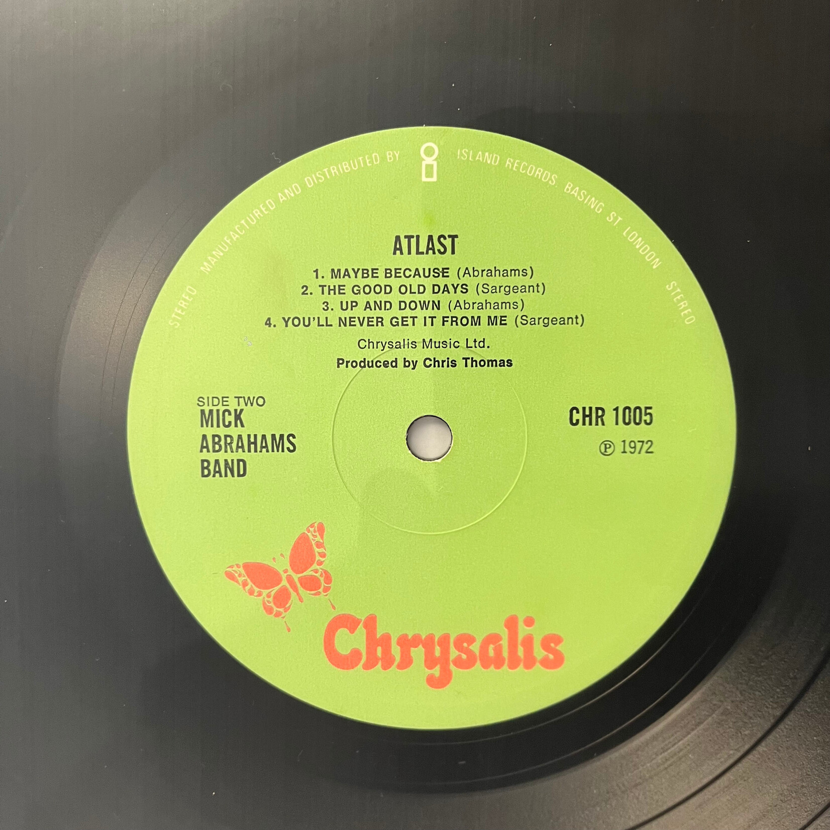 [Kollectible Vinyl] Mick Abrahams Band: At Last (1972, UK, Former CHUM Copy, Disc VG+) [CHRYSALIS]