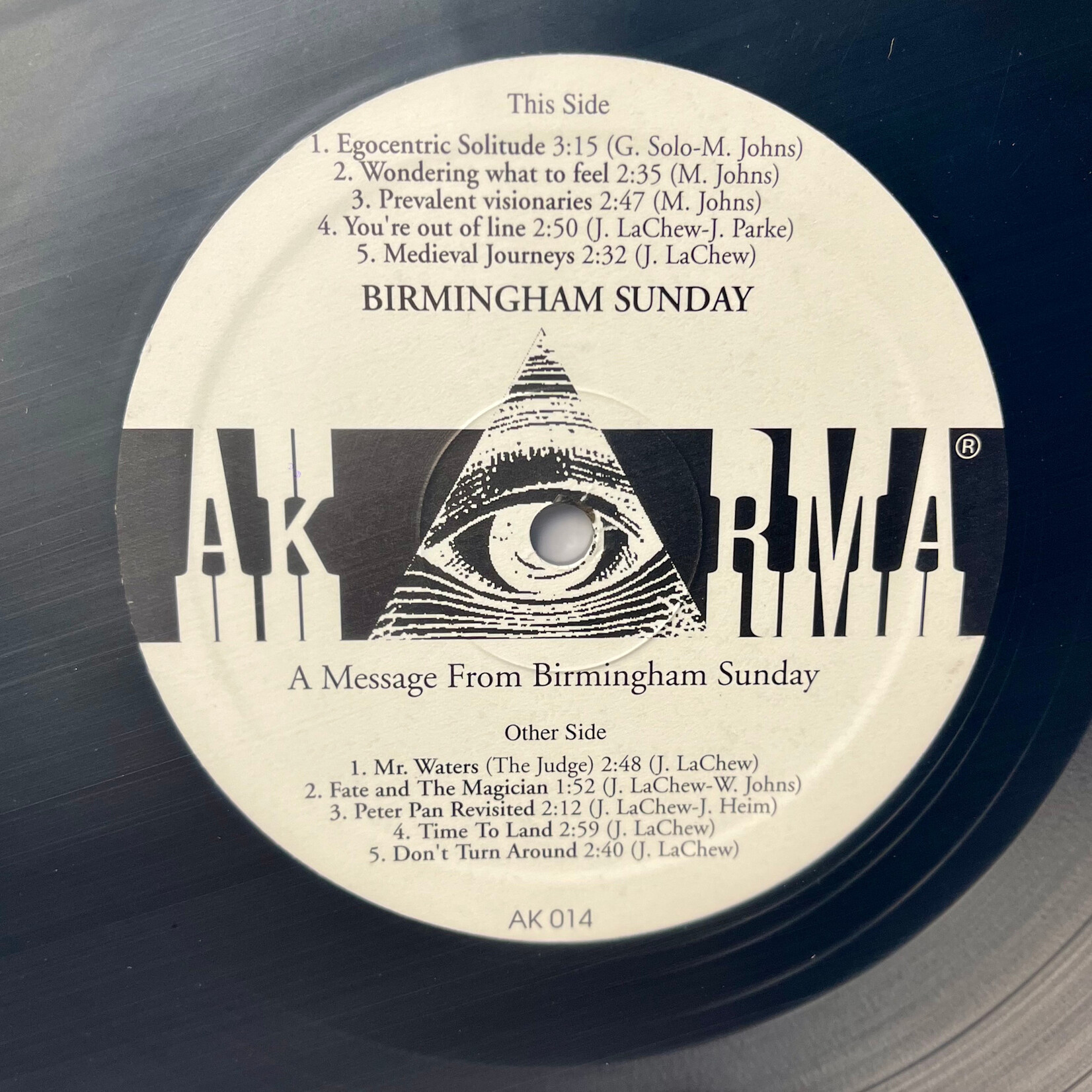 [Kollectible Vinyl] Birmingham Sunday: A Message From Birmingham Sunday (1998, Italy, VG+) [AKARMA]