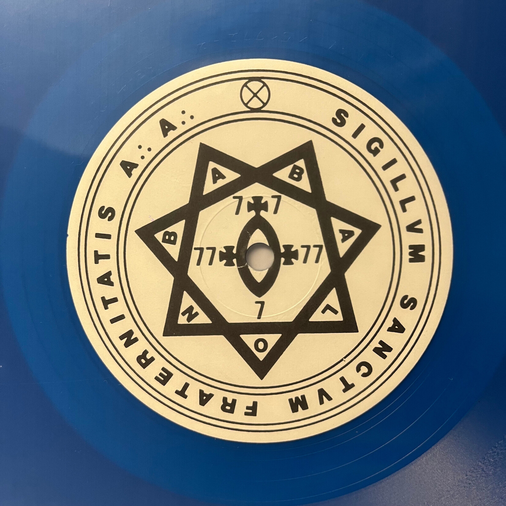 [Kollectible Vinyl] Page, Jimmy: Kenneth Anger's Lucifer Rising (1987, USA, Unofficial, 12" EP, w/ Insert, Blue Wax, Ex) [BOLESKINE HOUSE]