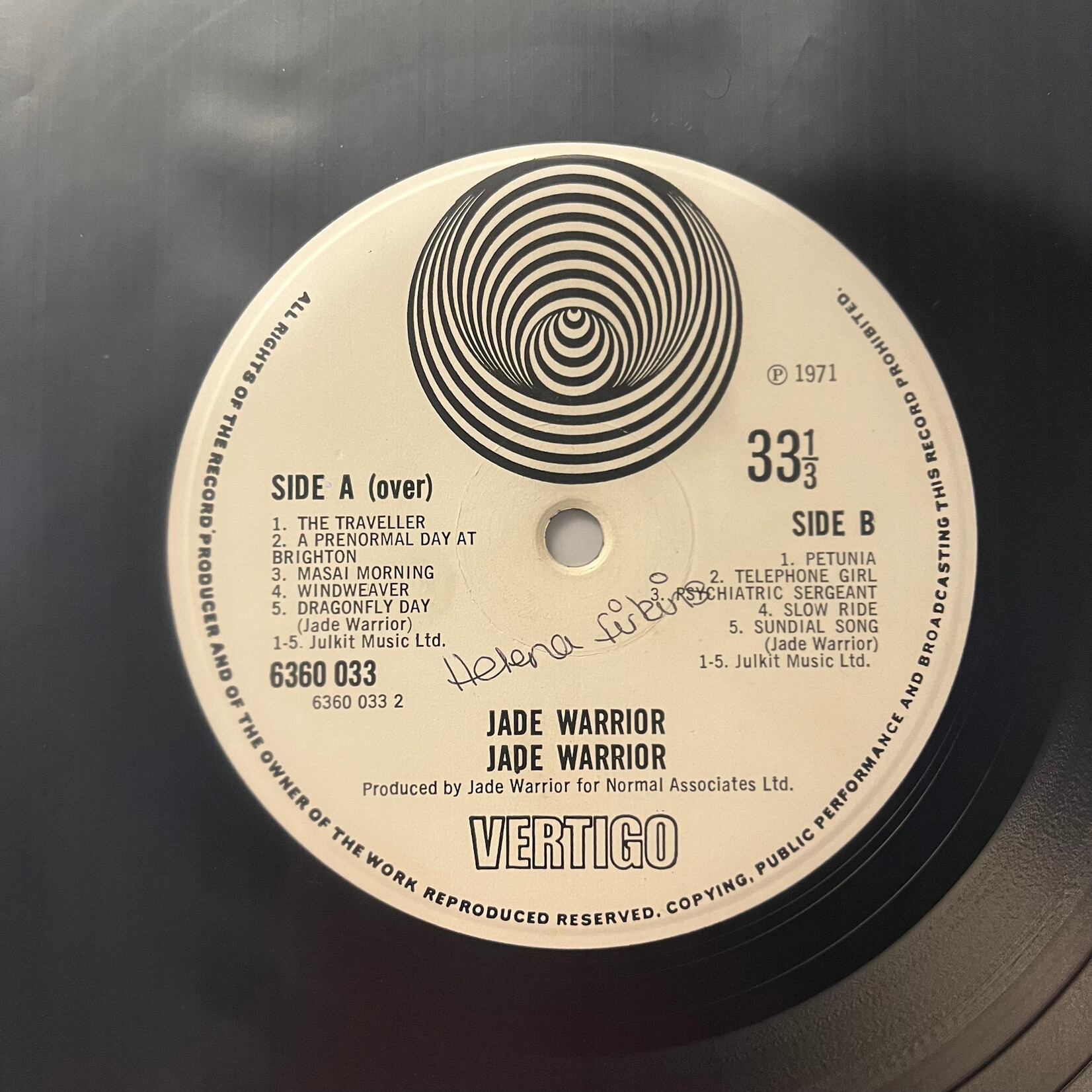 [Kollectible Vinyl] Jade Warrior: Jade Warrior (1971, UK, Spiral Vertigo, Disc VG) [VERTIGO]