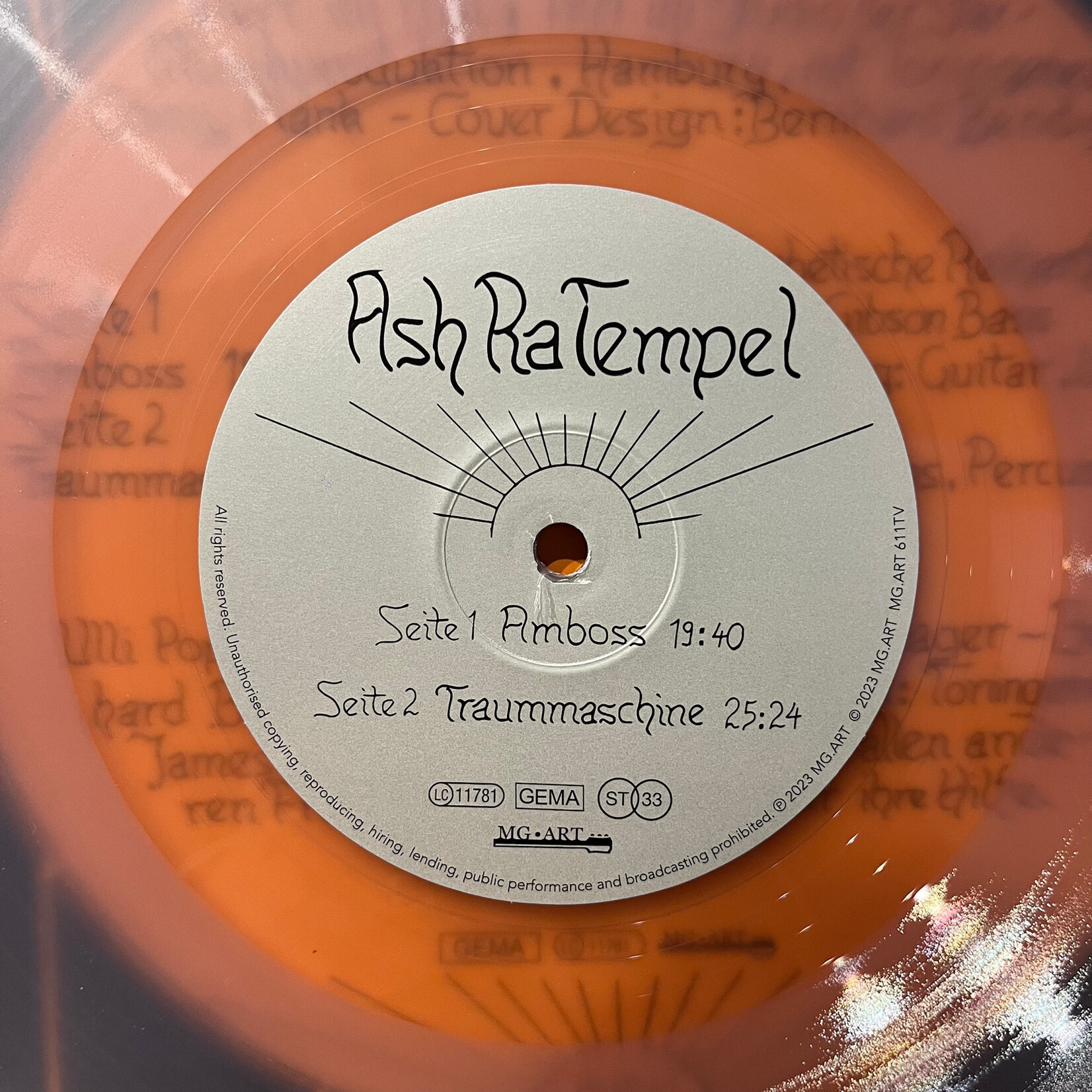 [Kollectible Vinyl] Ash Ra Tempel: Ash Ra Tempel (2023, Germany, Transparent Wax, Ex) [MG.ART]