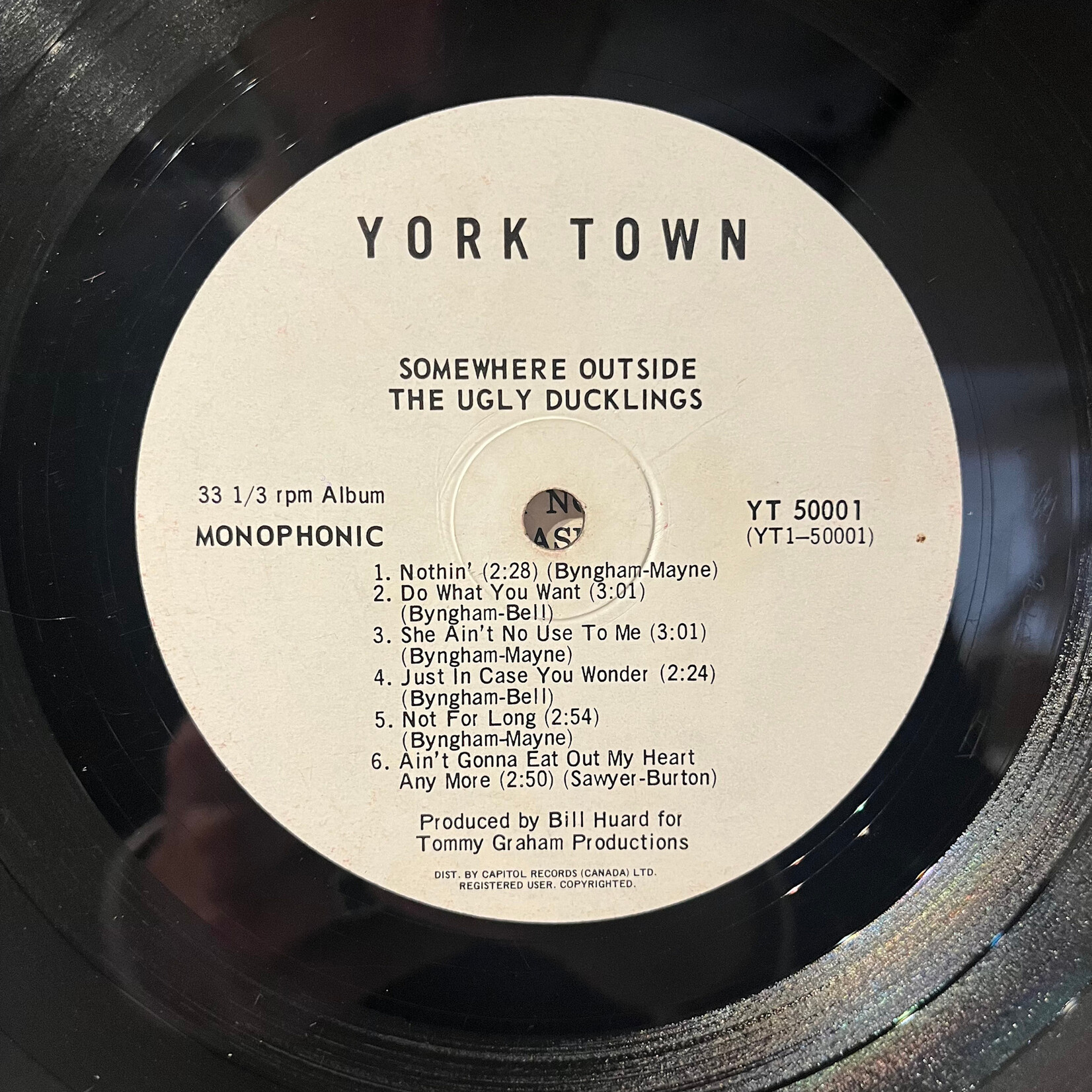 [Nick's Disk Pics] Ugly Ducklings: Somewhere Outside (1967, Canada, White Yorktown, Disc G+) [YORKTOWN]